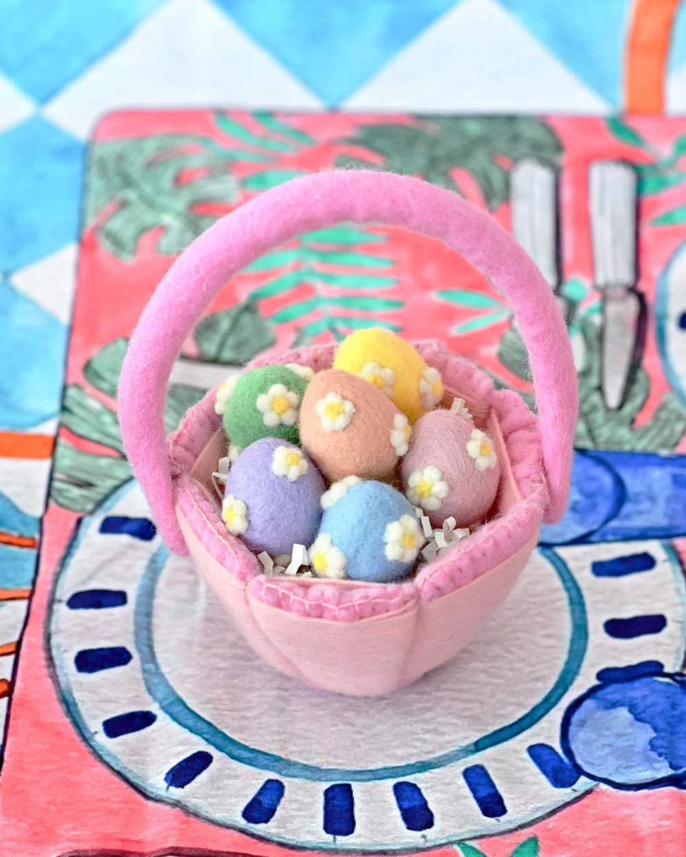 Petite Pink Felt Easter Basket
