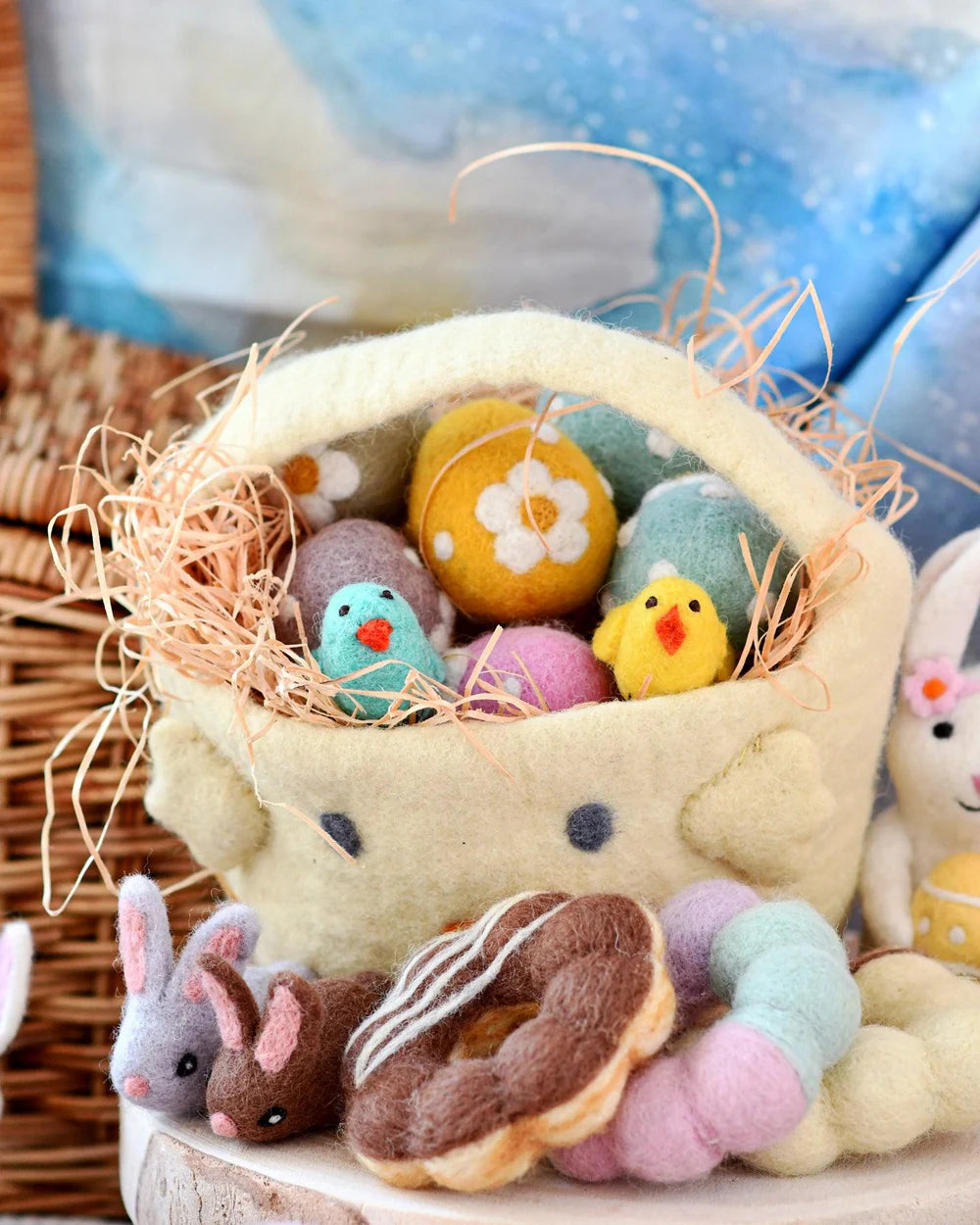 Felt Easter Egg Hunt Basket - Yellow Chick