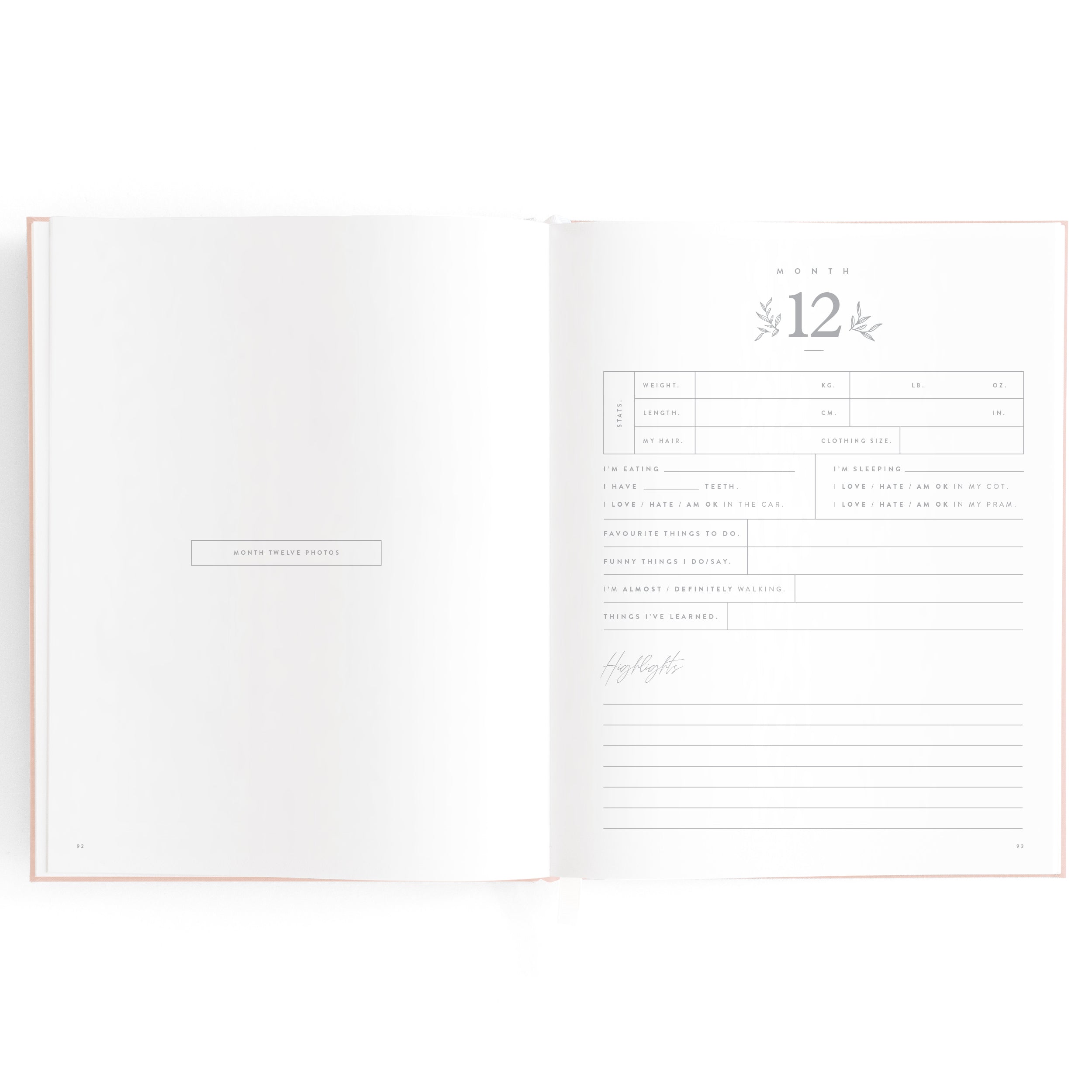 Fox & Fallow Baby Book - Rose