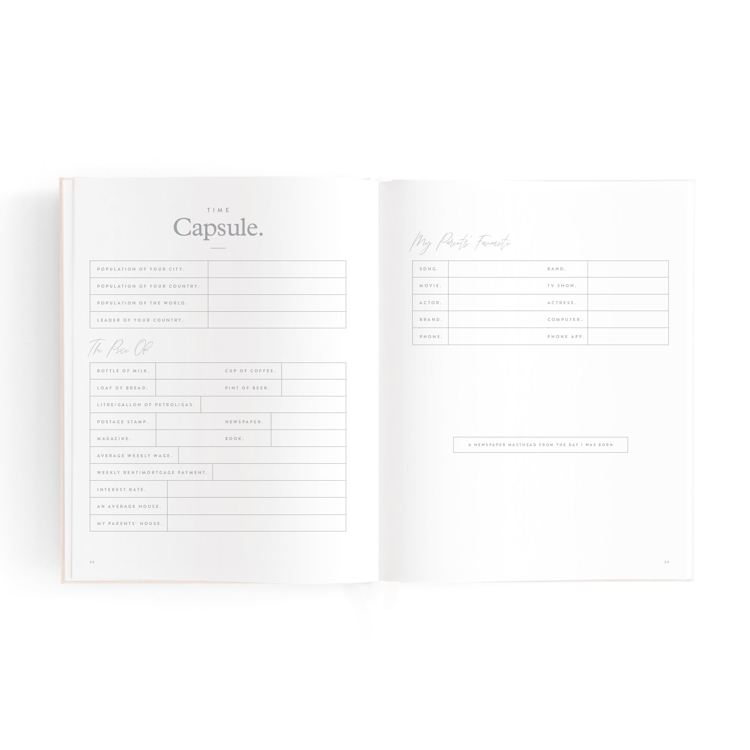 Fox & Fallow Mini Baby Book - Oatmeal