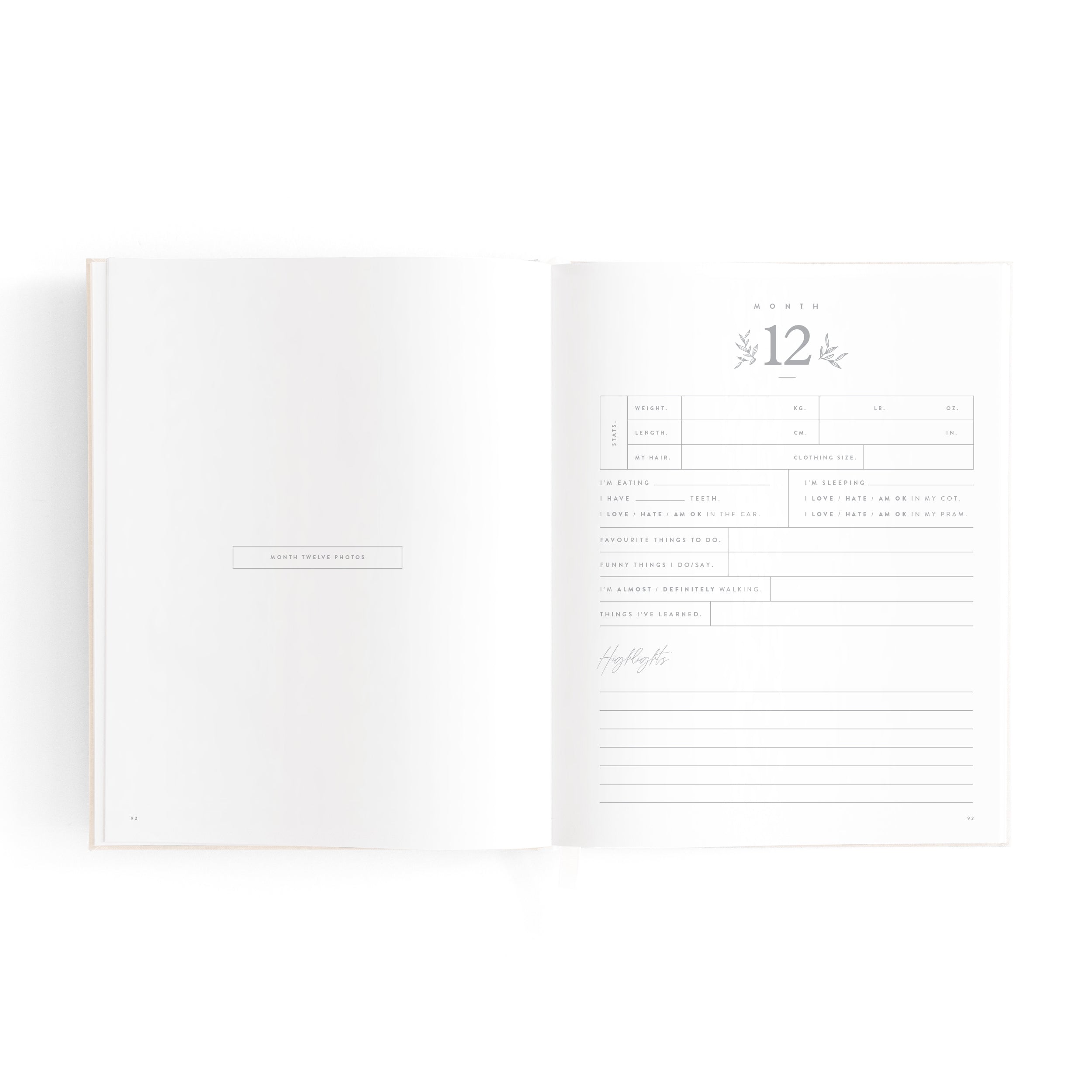 Fox & Fallow Mini Baby Book - Oatmeal