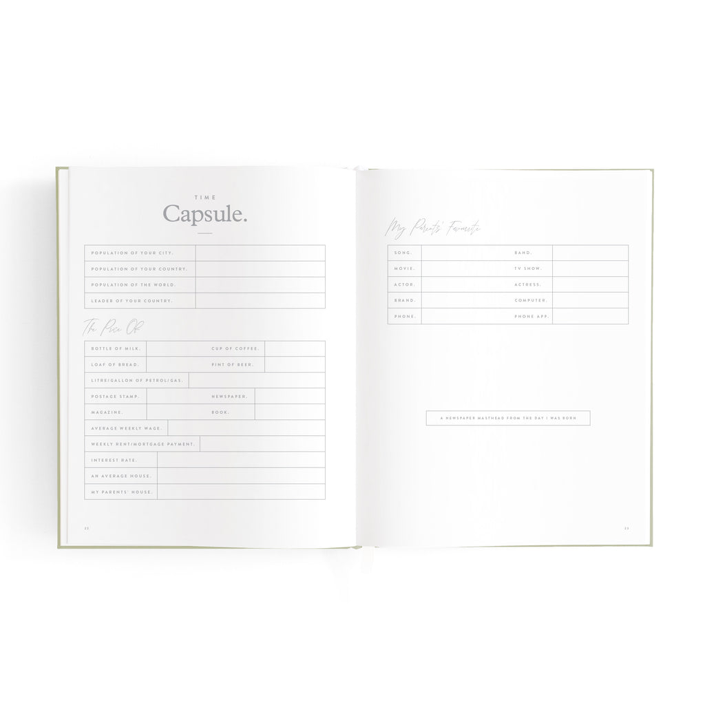 Fox & Fallow Mini Baby Book - Sage