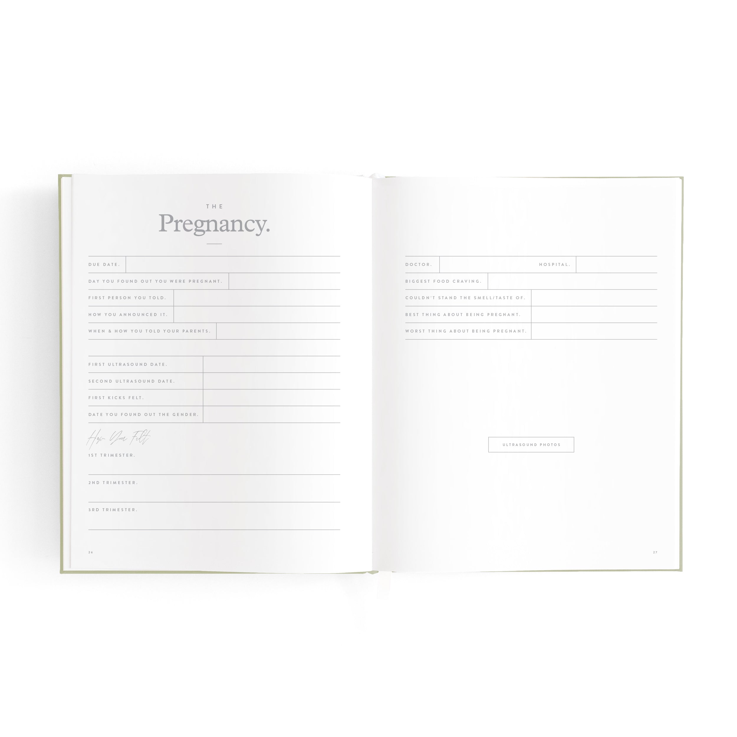 Fox & Fallow Mini Baby Book - Sage