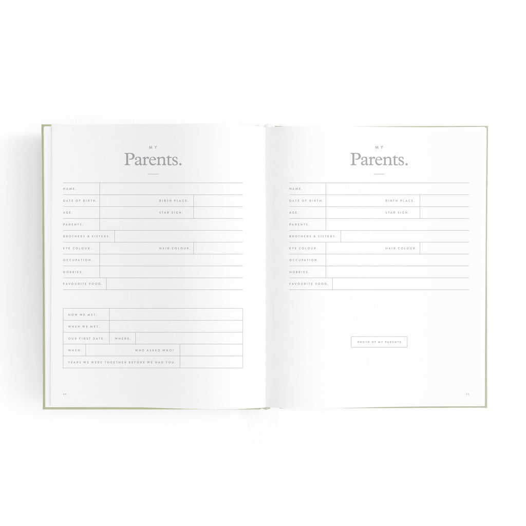 Fox & Fallow Mini Baby Book - Sage