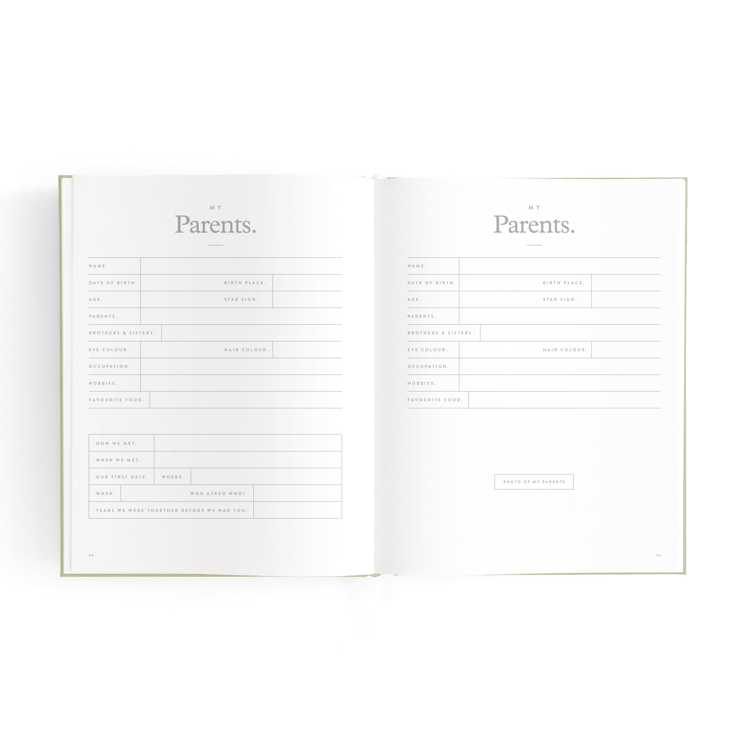 Fox & Fallow Mini Baby Book - Sage