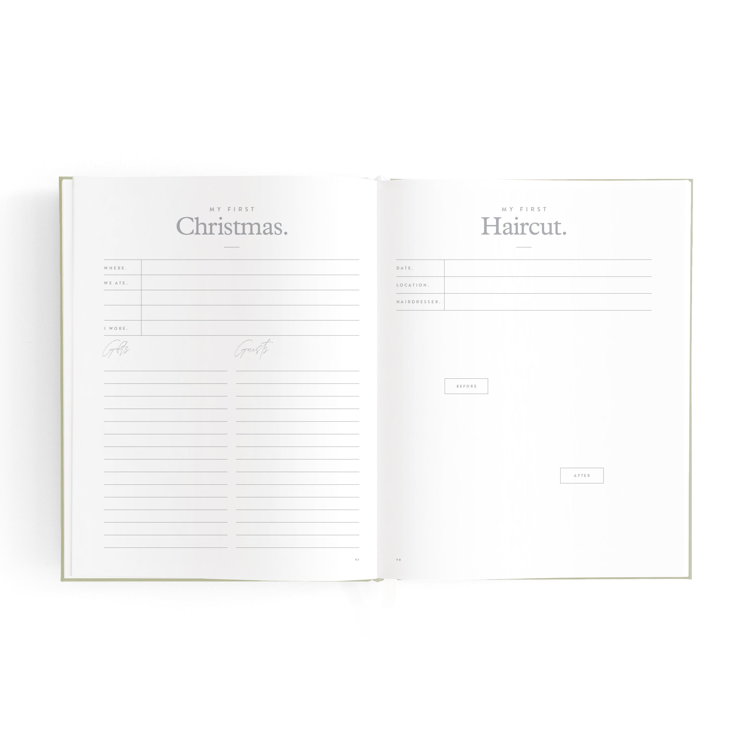 Fox & Fallow Mini Baby Book - Sage
