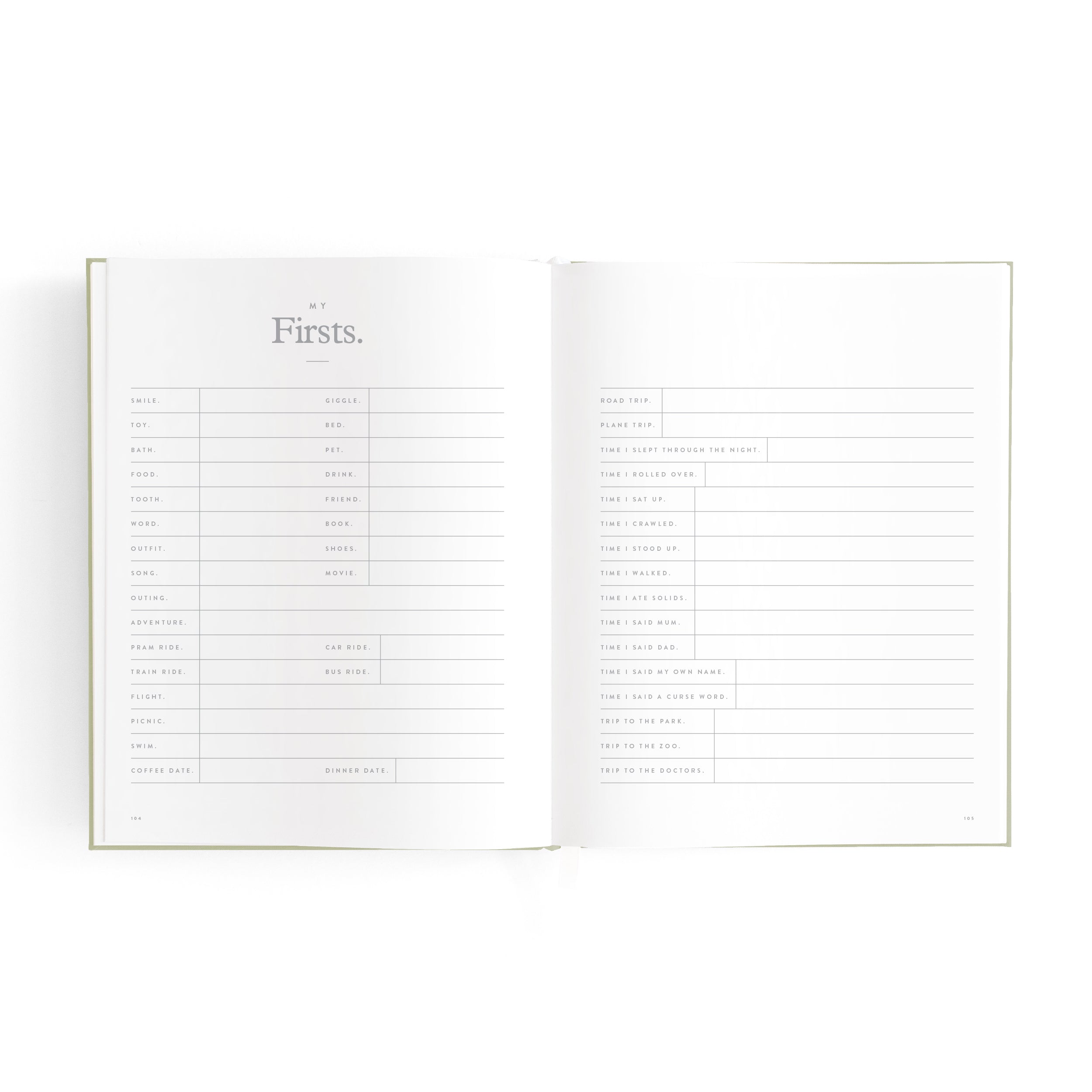 Fox & Fallow Mini Baby Book - Sage
