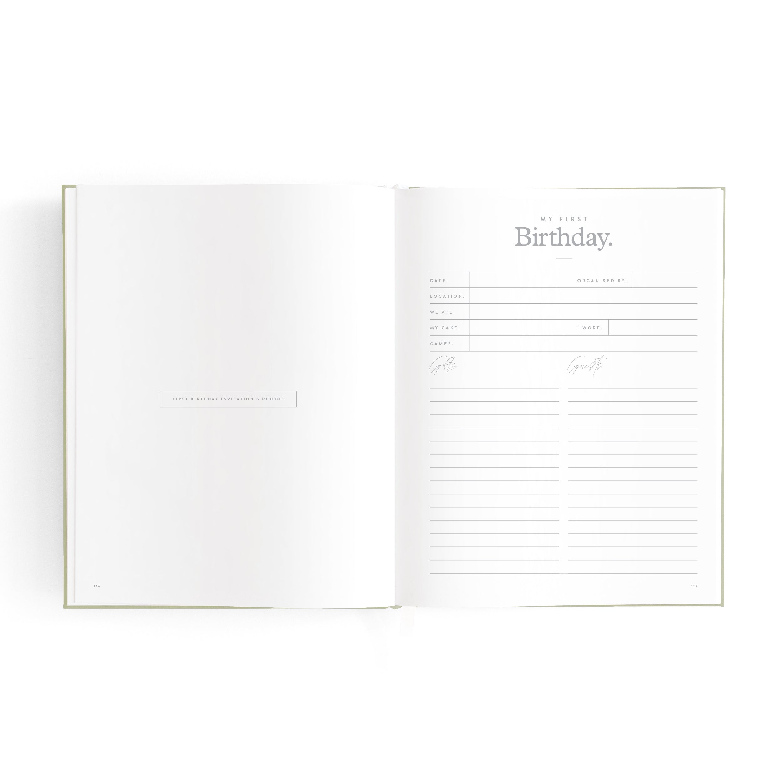 Fox & Fallow Mini Baby Book - Sage