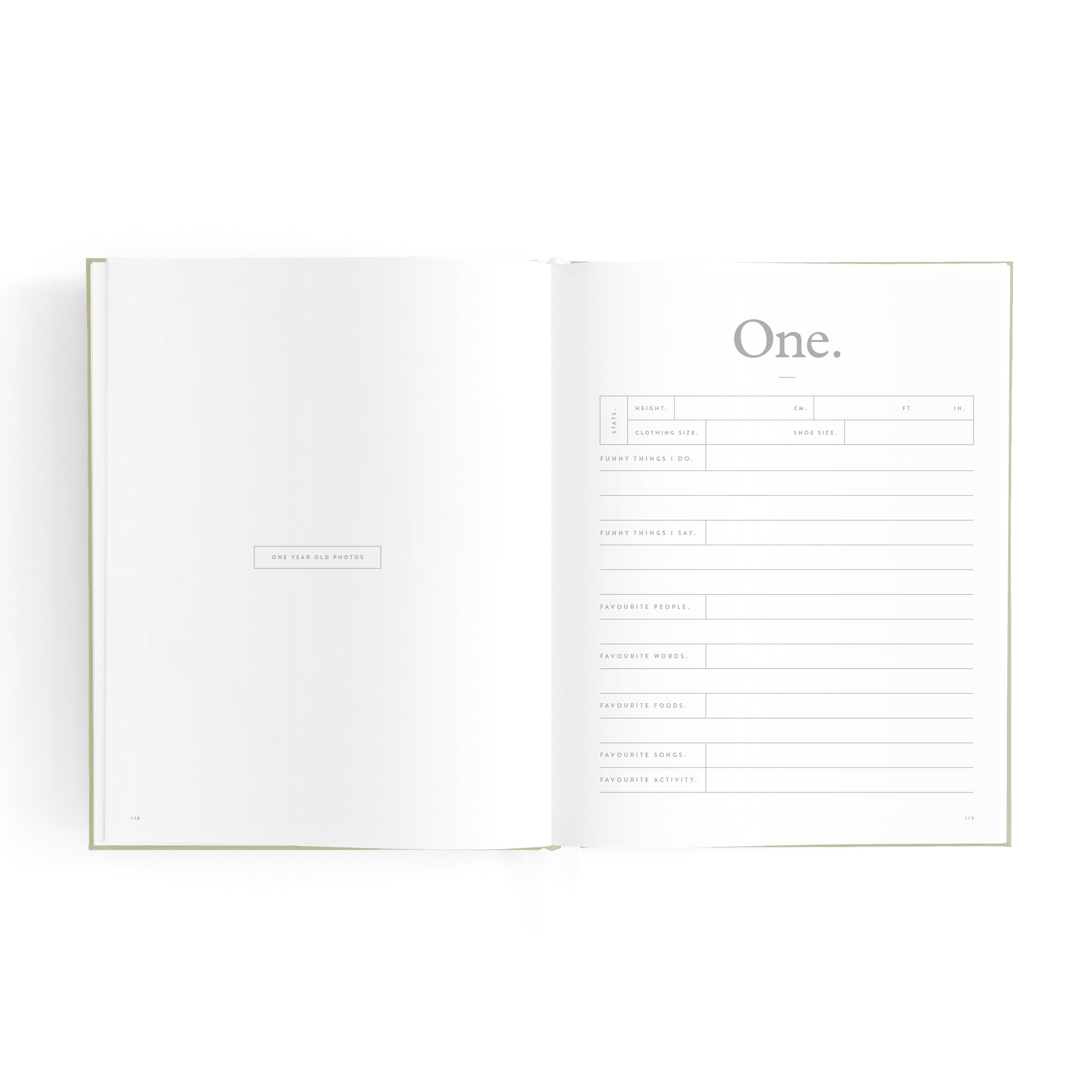 Fox & Fallow Mini Baby Book - Sage