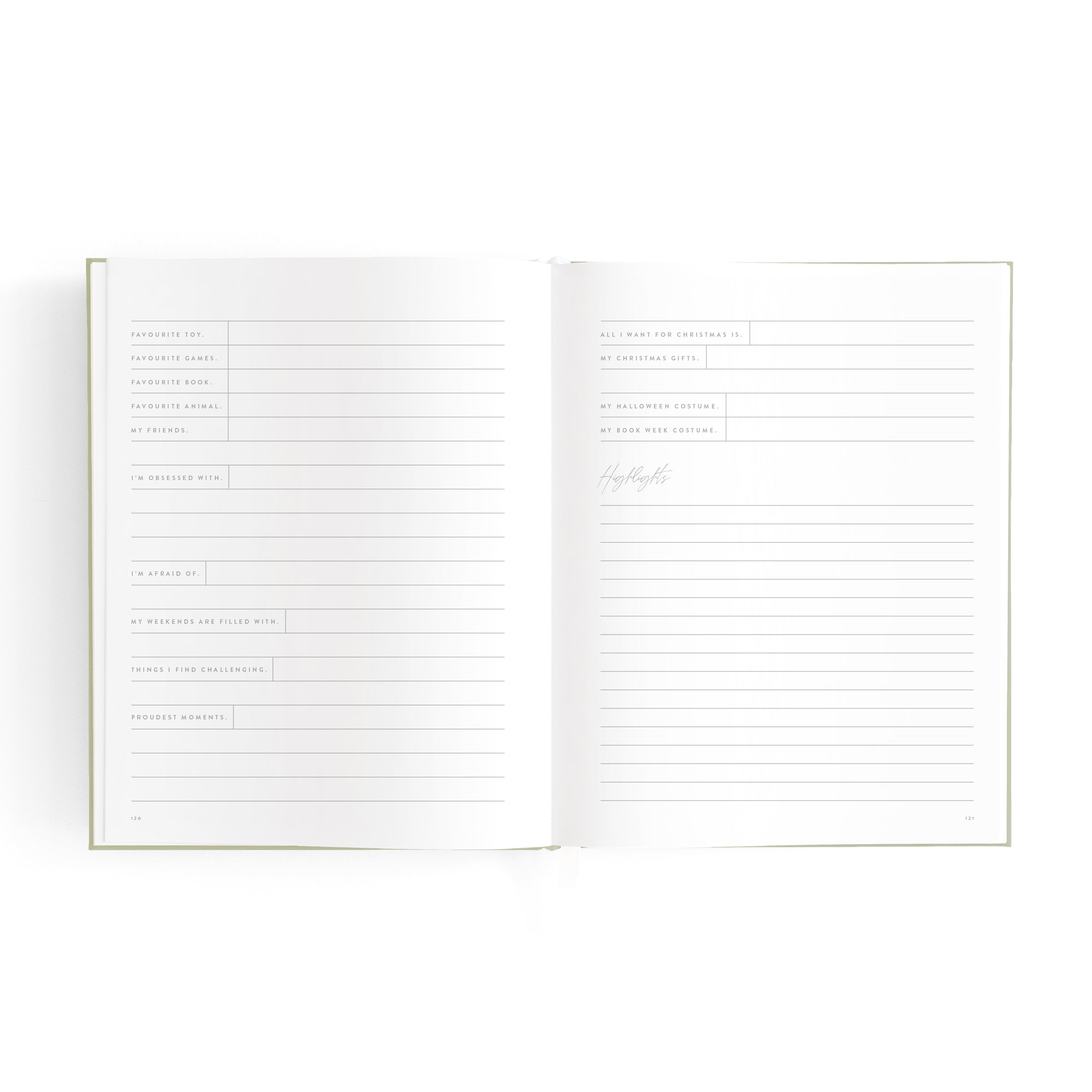 Fox & Fallow Mini Baby Book - Sage