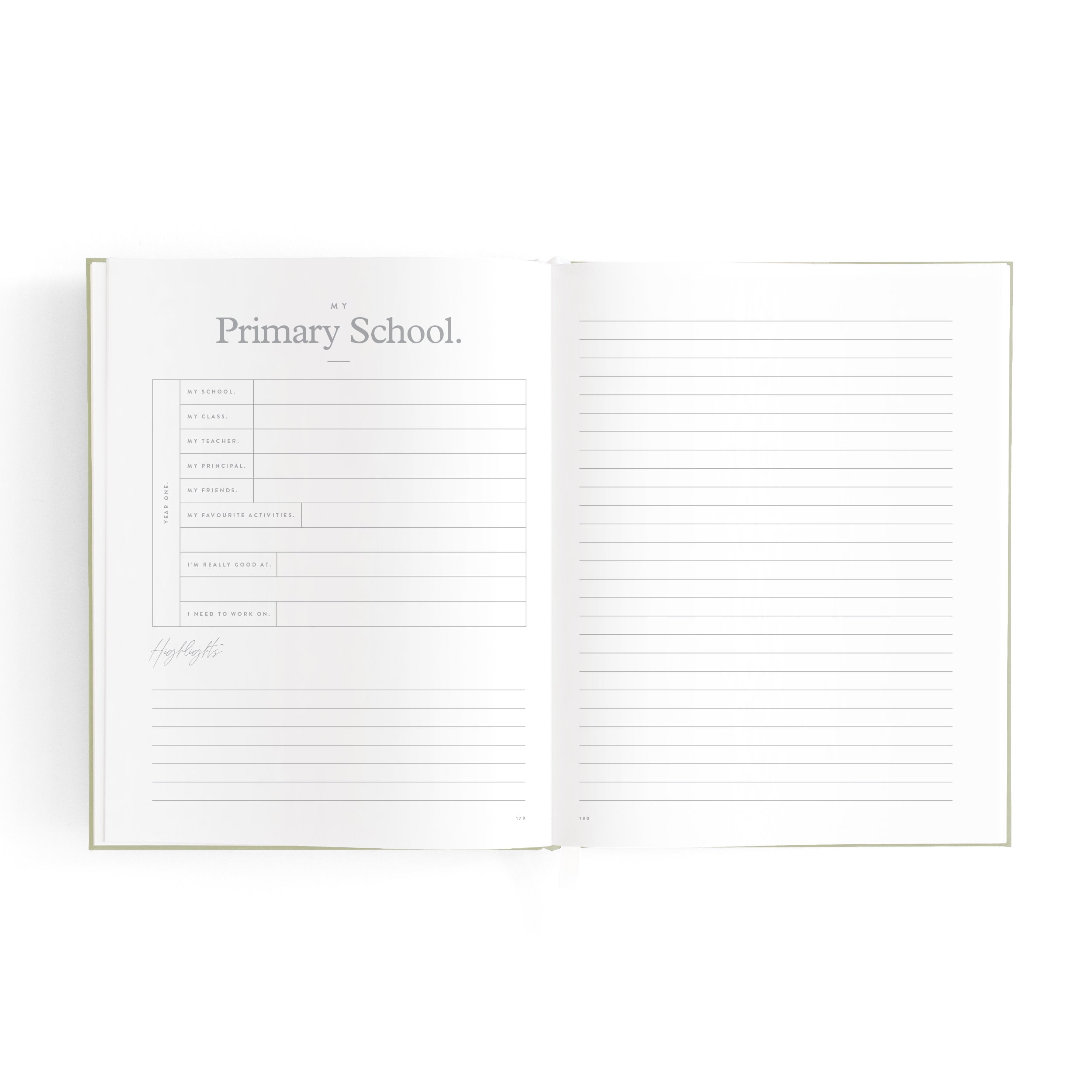 Fox & Fallow Mini Baby Book - Sage