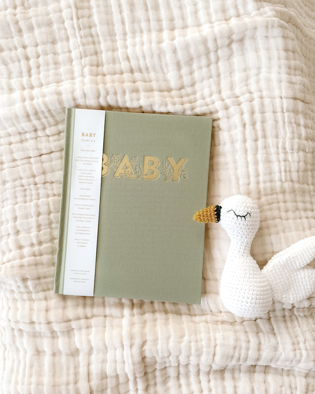 Fox & Fallow Mini Baby Book - Sage