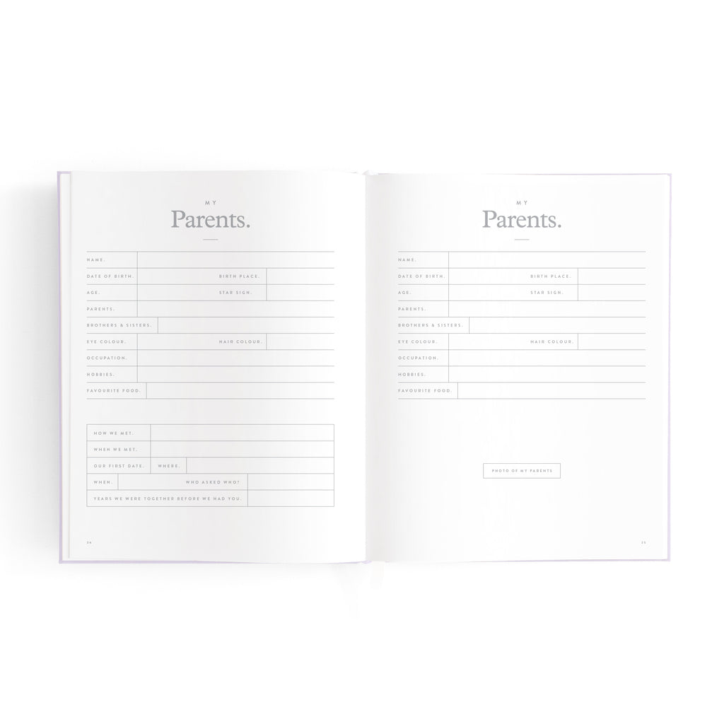Fox & Fallow Mini Baby Book - Lilac