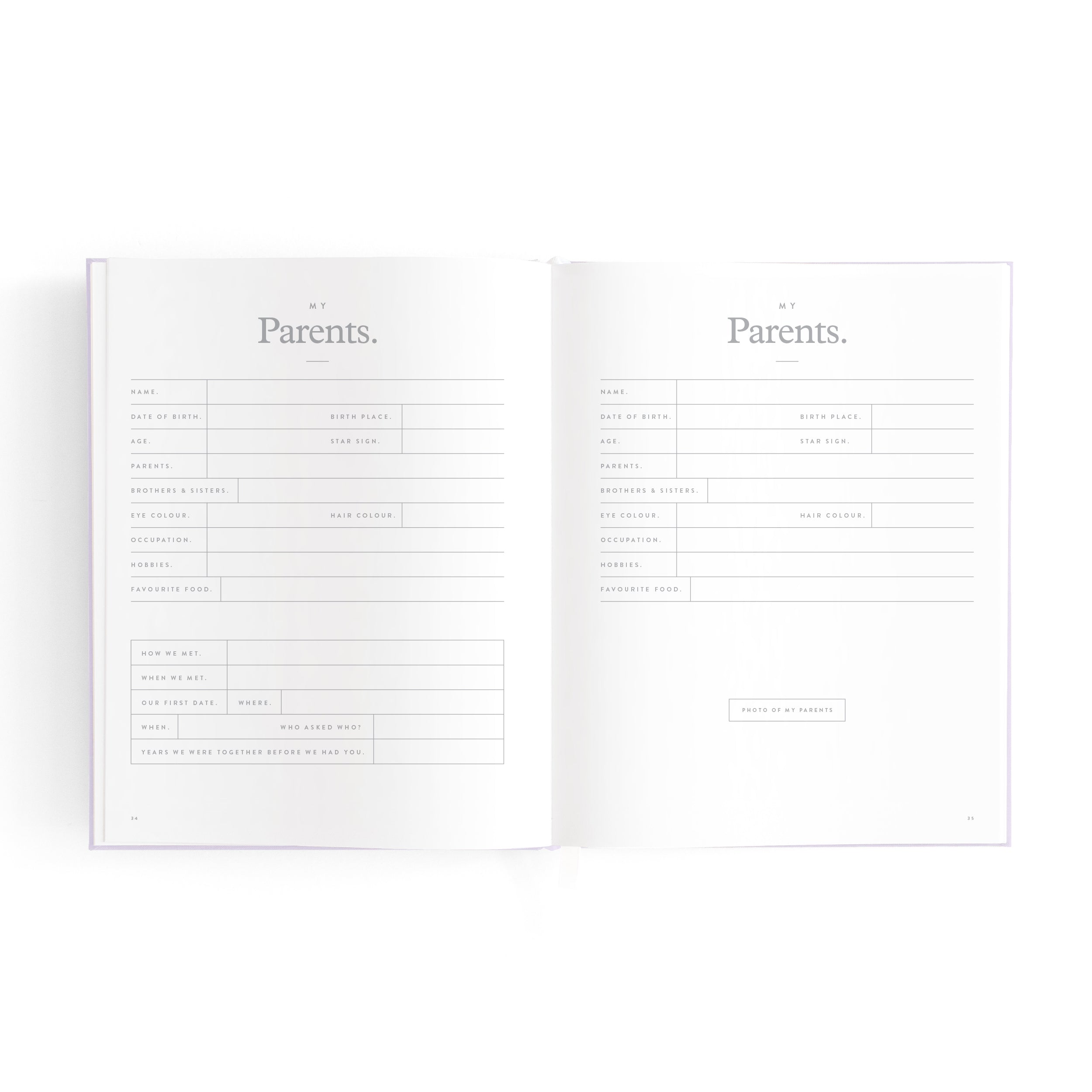 Fox & Fallow Mini Baby Book - Lilac