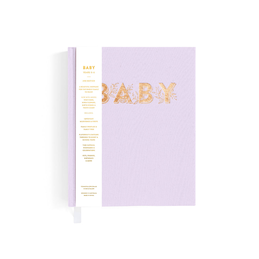 Fox & Fallow Mini Baby Book - Lilac (Boxed)