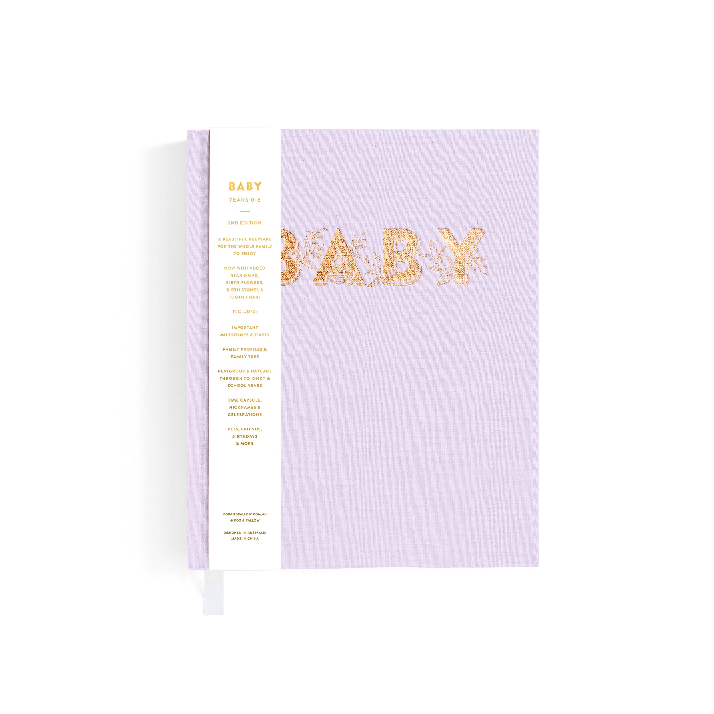 Fox & Fallow Mini Baby Book - Lilac (Boxed)