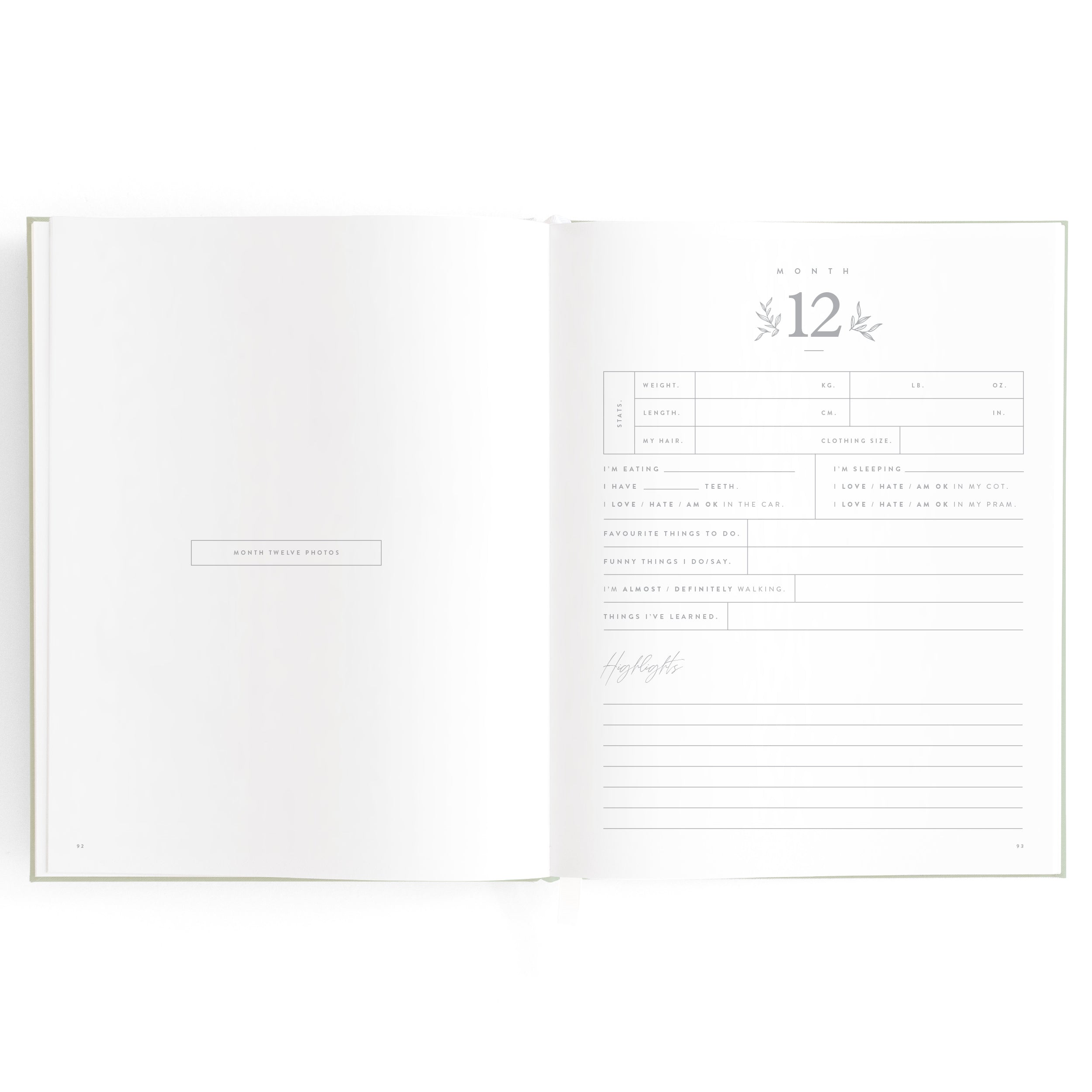 Fox & Fallow Baby Book - Pistachio