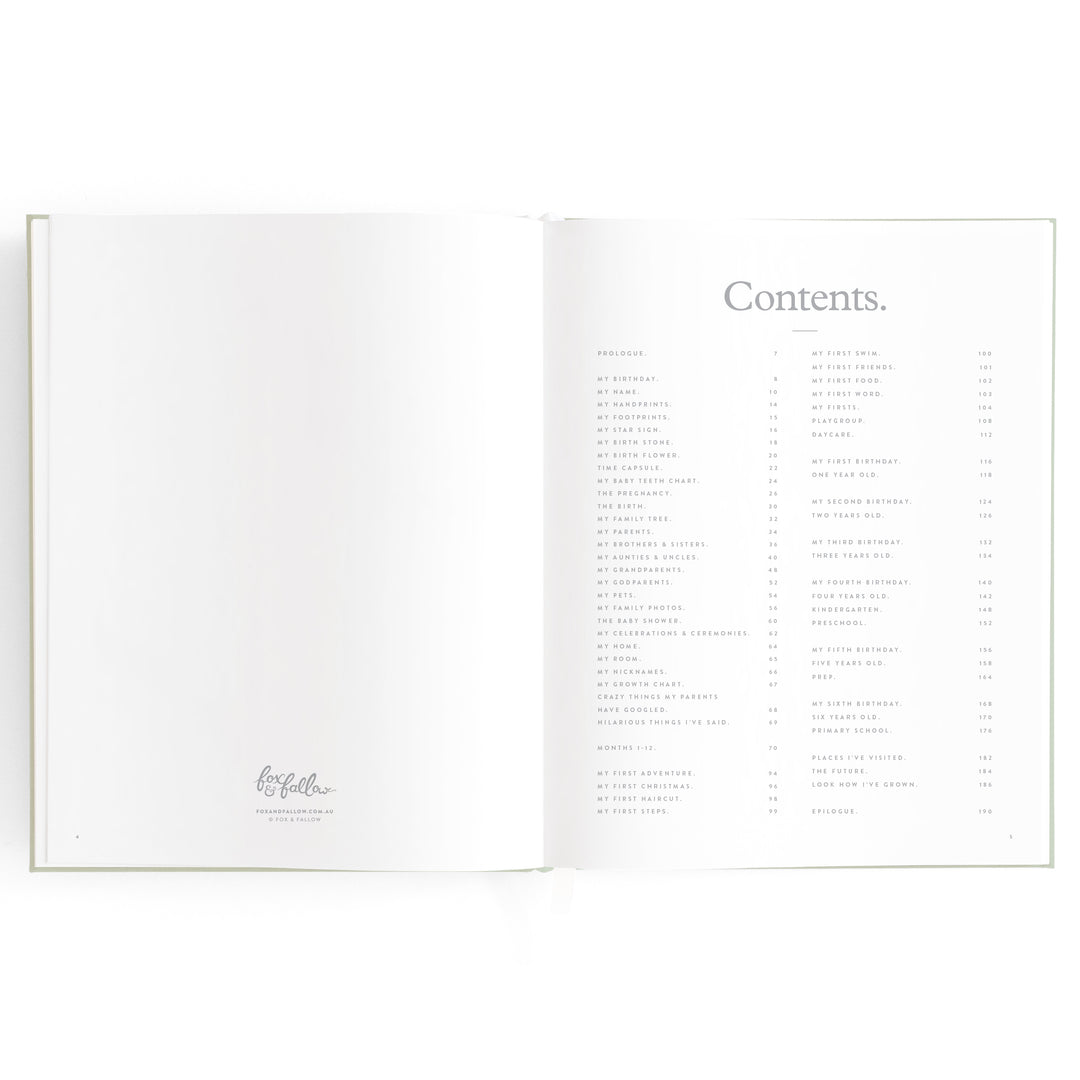 Fox & Fallow Baby Book - Pistachio (Boxed)