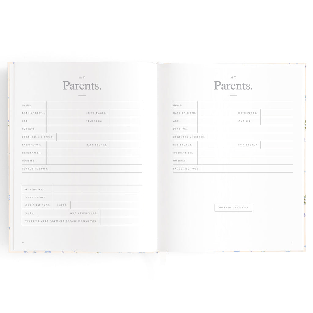 Fox & Fallow Baby Book - Forget Me Not