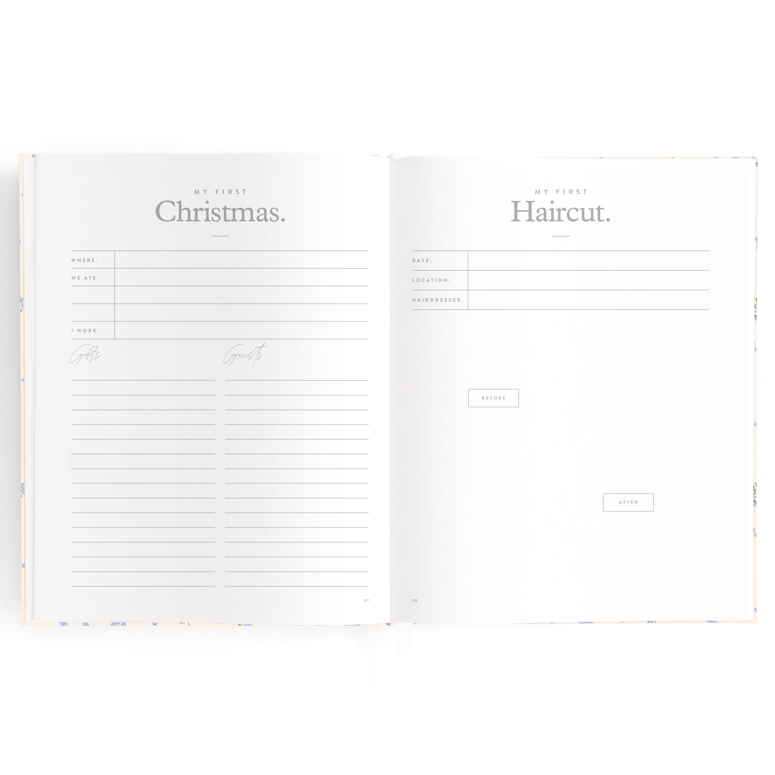 Fox & Fallow Baby Book - Forget Me Not