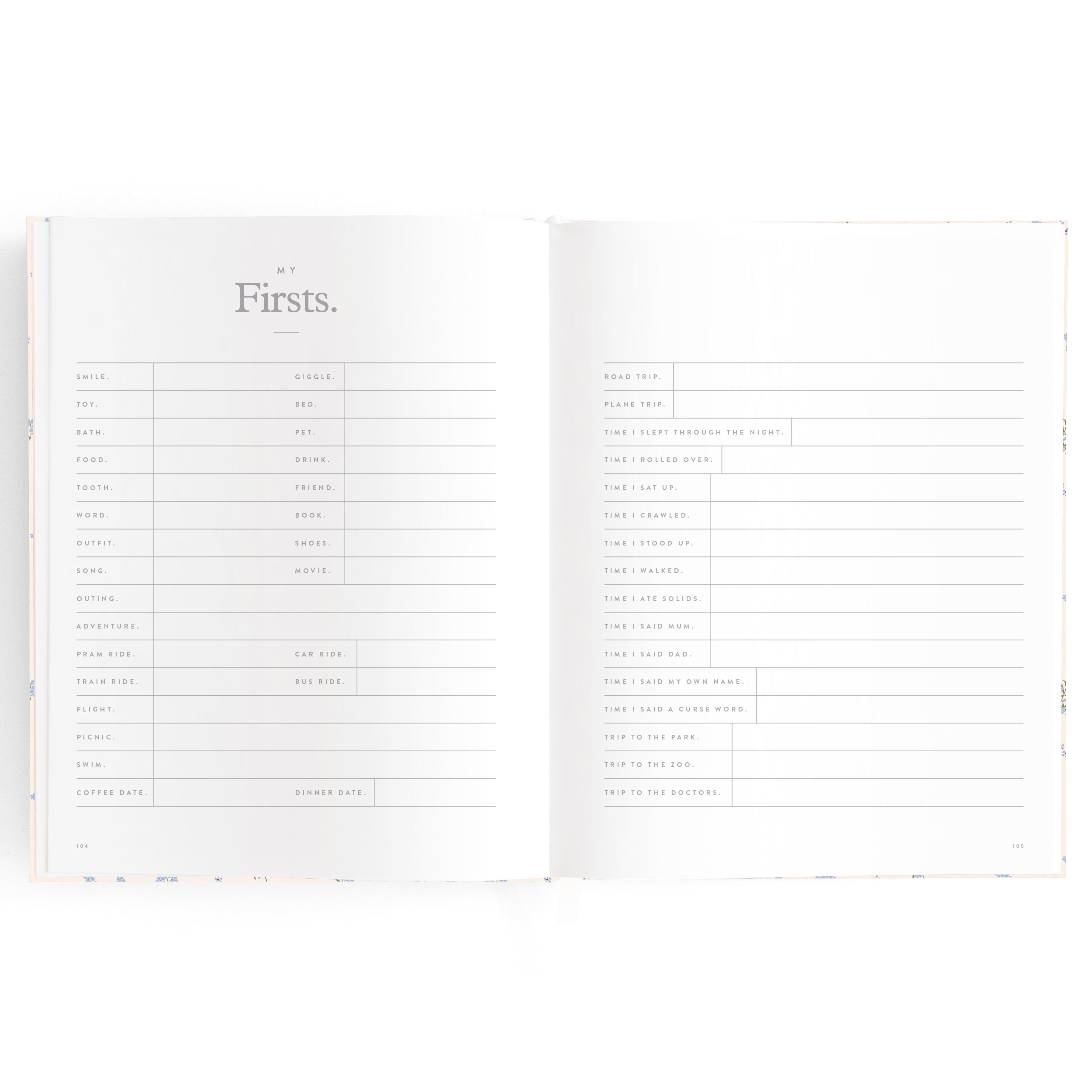 Fox & Fallow Baby Book - Forget Me Not