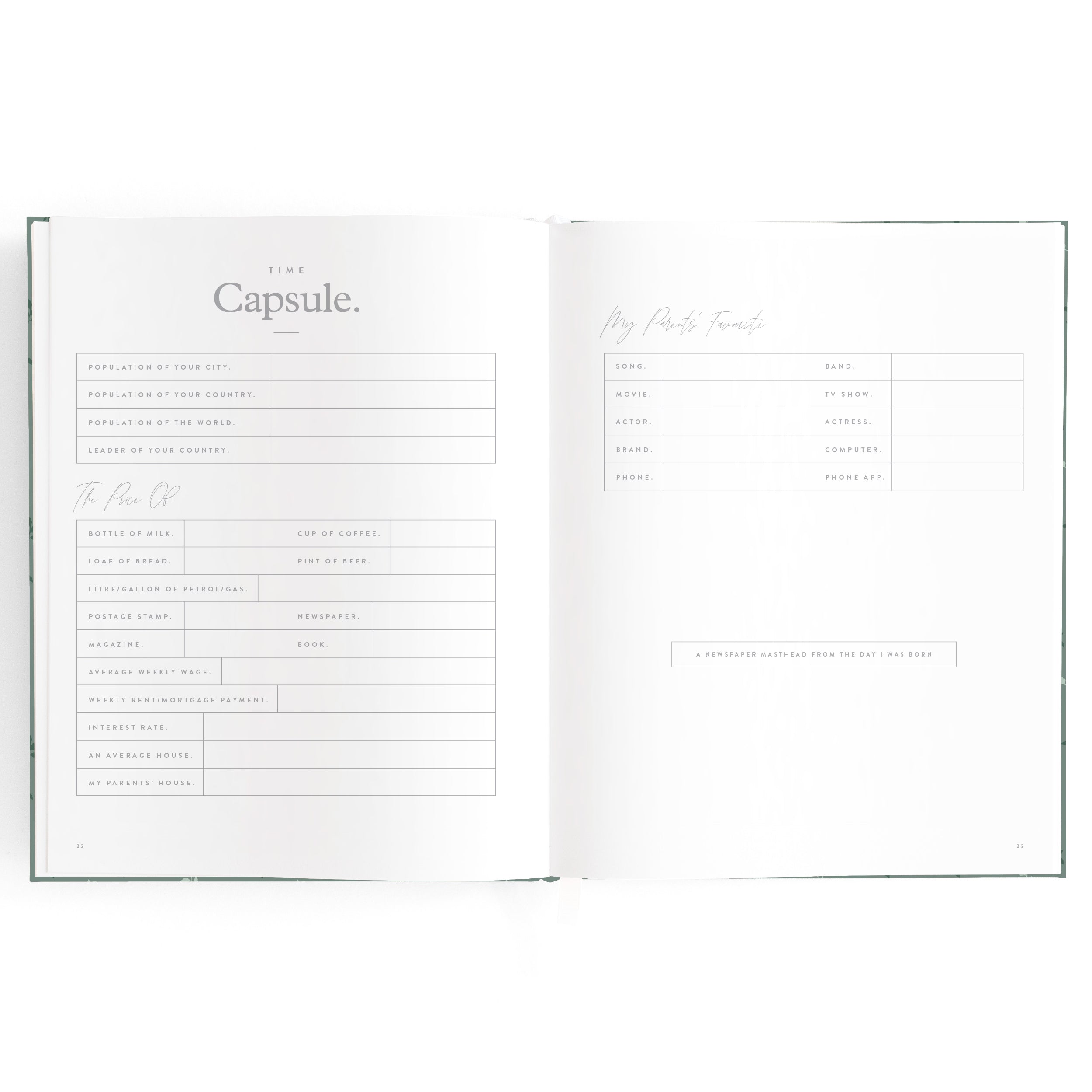 Fox & Fallow Baby Book - Pine