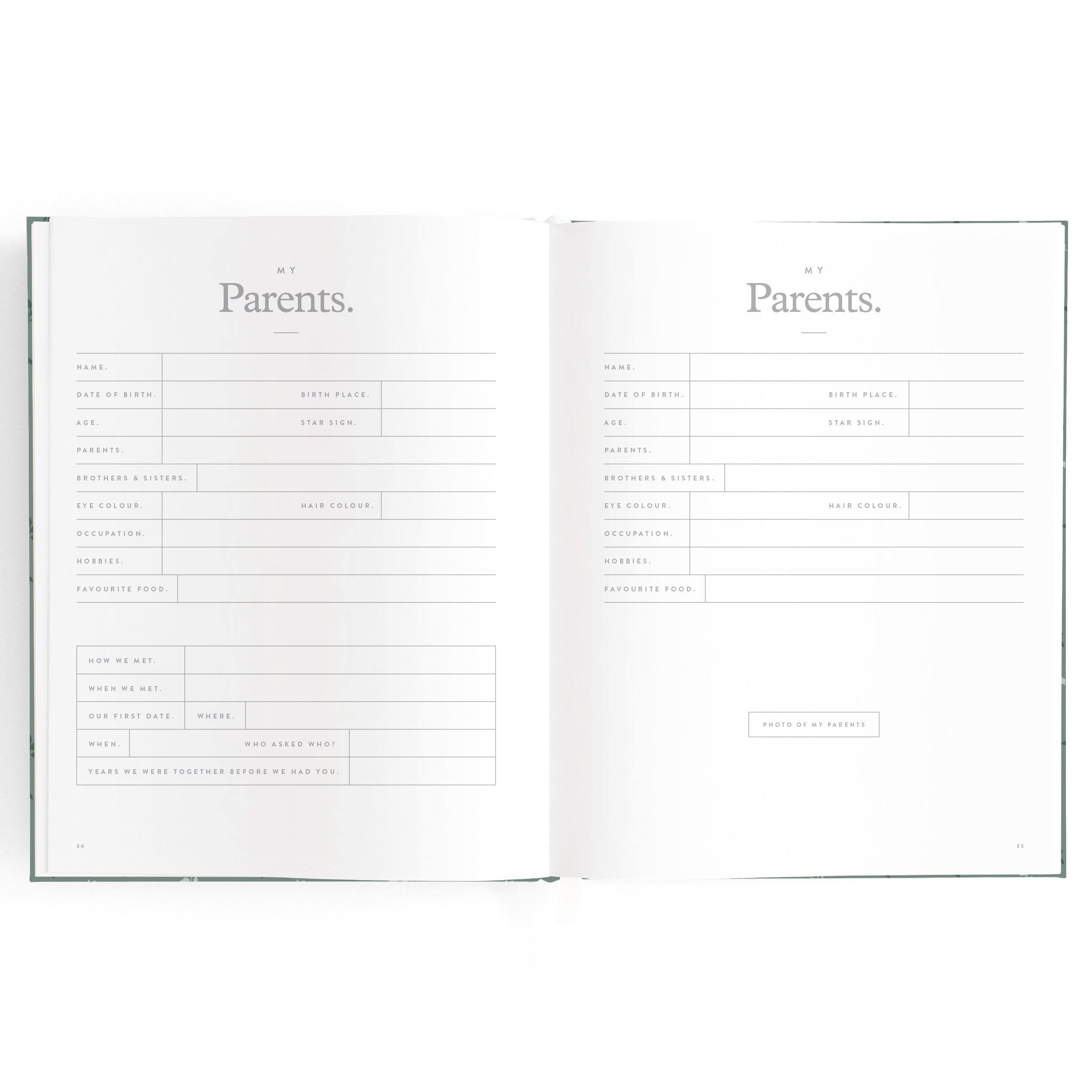 Fox & Fallow Baby Book - Pine