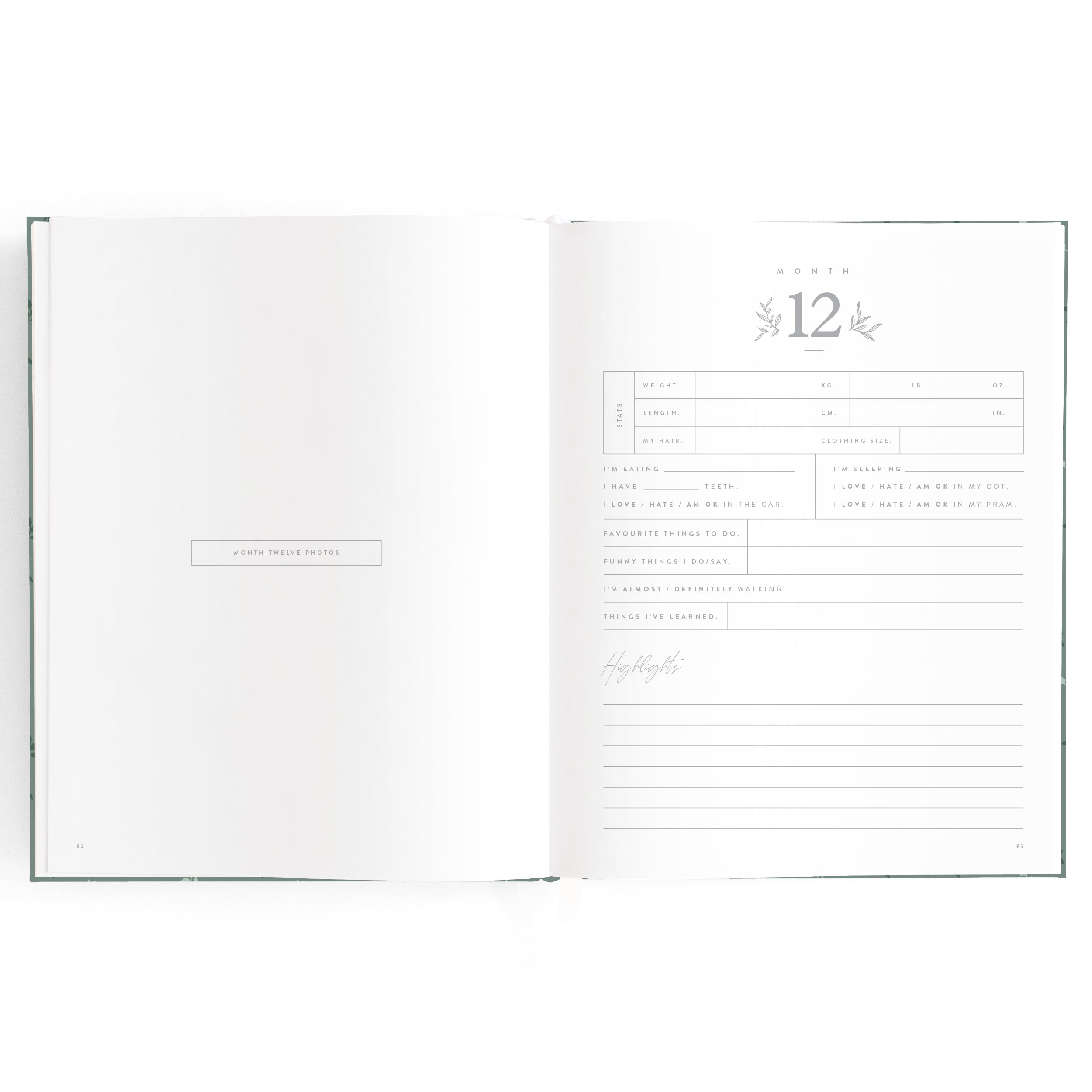 Fox & Fallow Baby Book - Pine