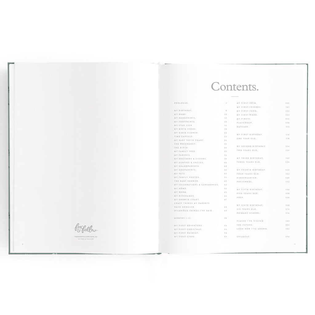 Fox & Fallow Baby Book - Pine