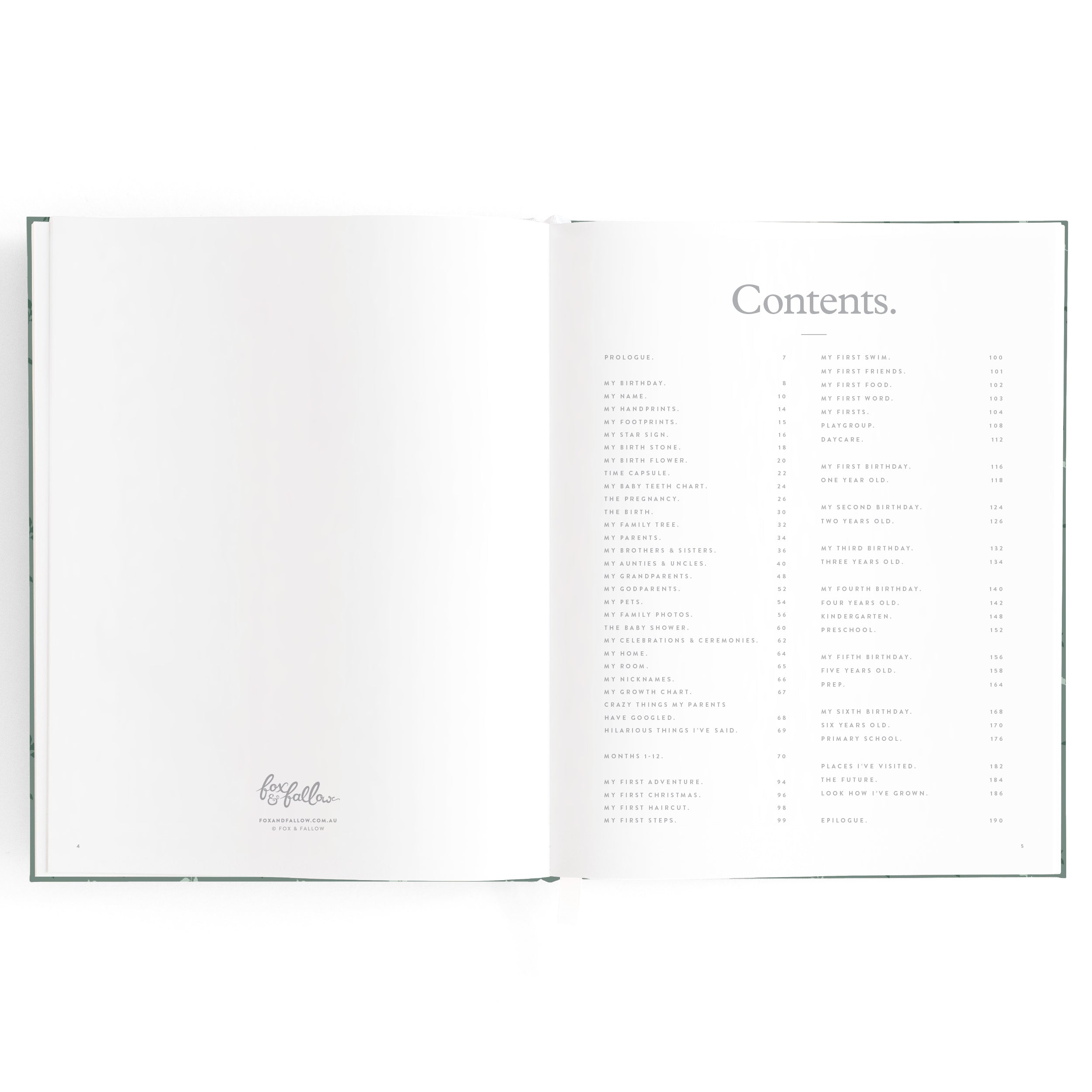 Fox & Fallow Baby Book - Pine