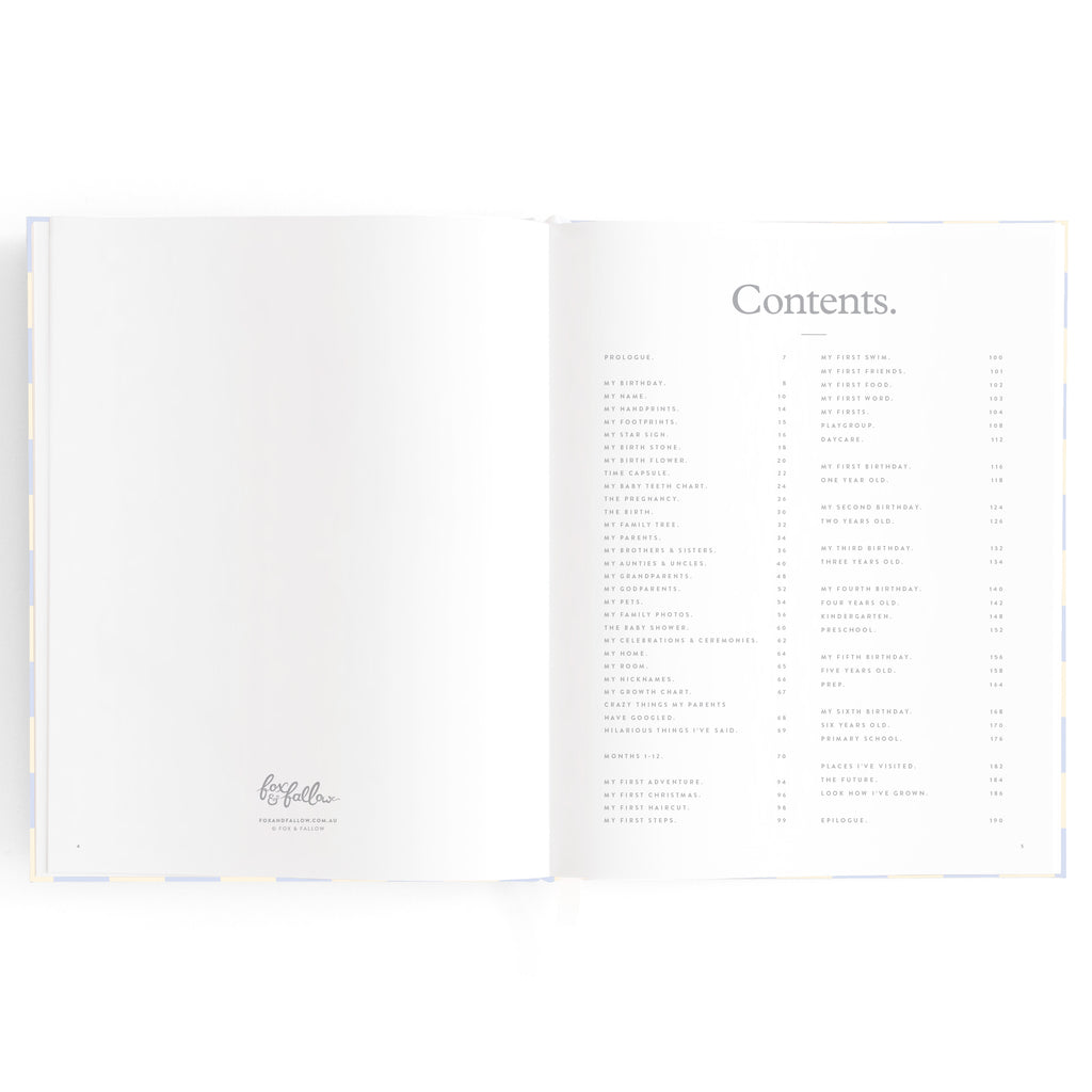 Fox & Fallow Baby Book - Blue Check