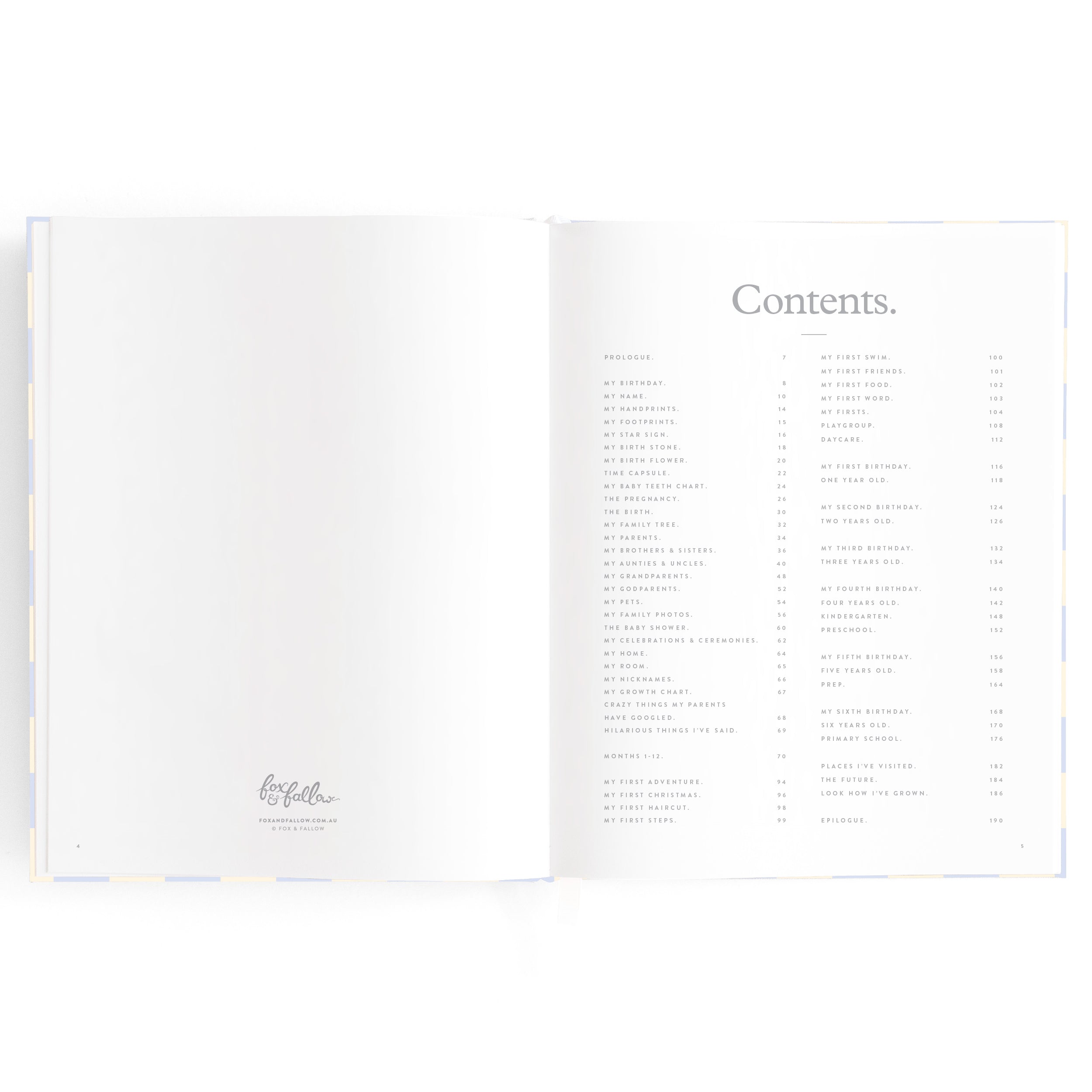 Fox & Fallow Baby Book - Blue Check