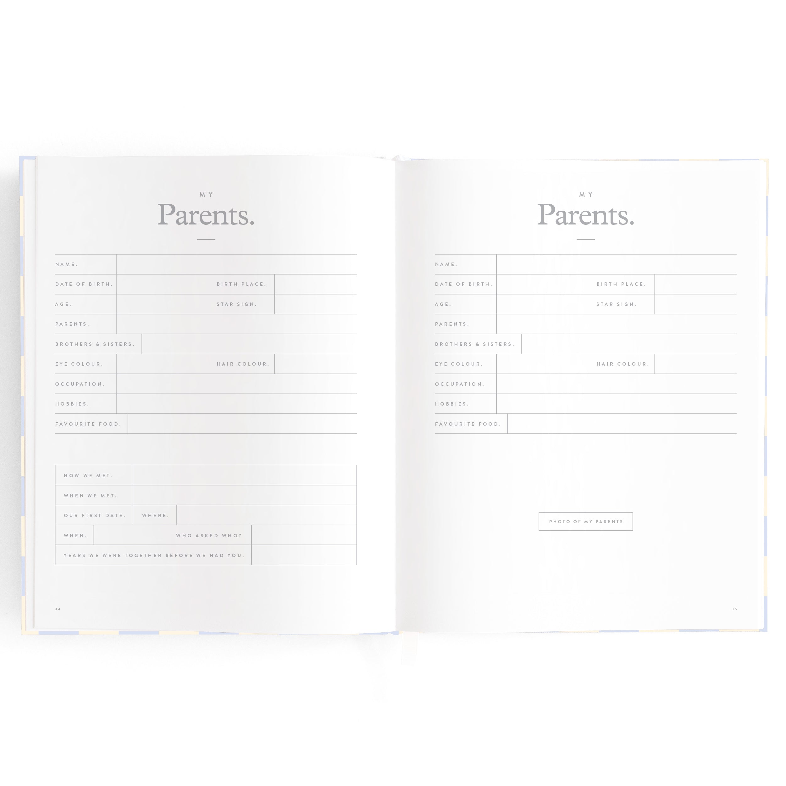Fox & Fallow Baby Book - Blue Check