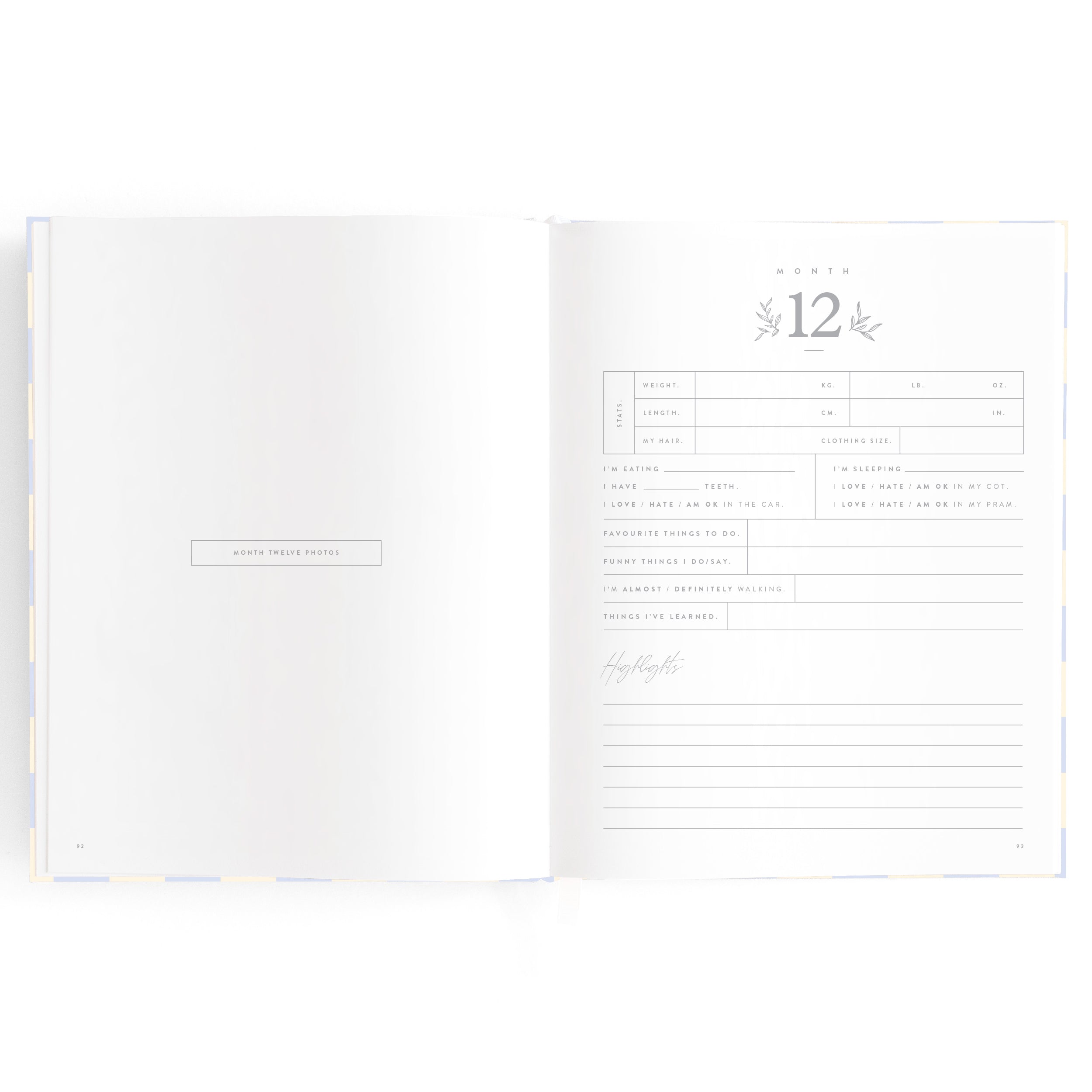 Fox & Fallow Baby Book - Blue Check
