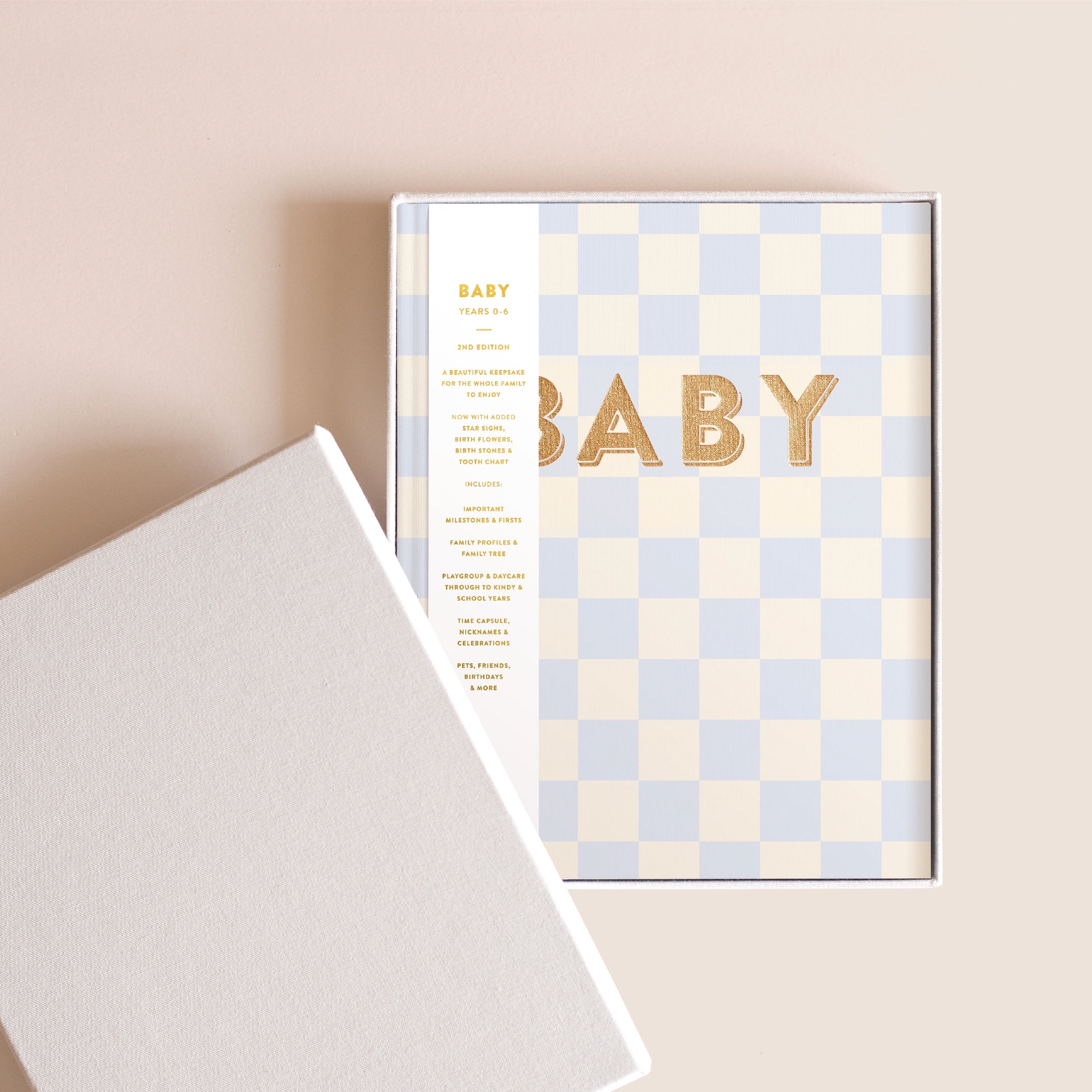 Fox & Fallow Baby Book - Blue Check (Boxed)
