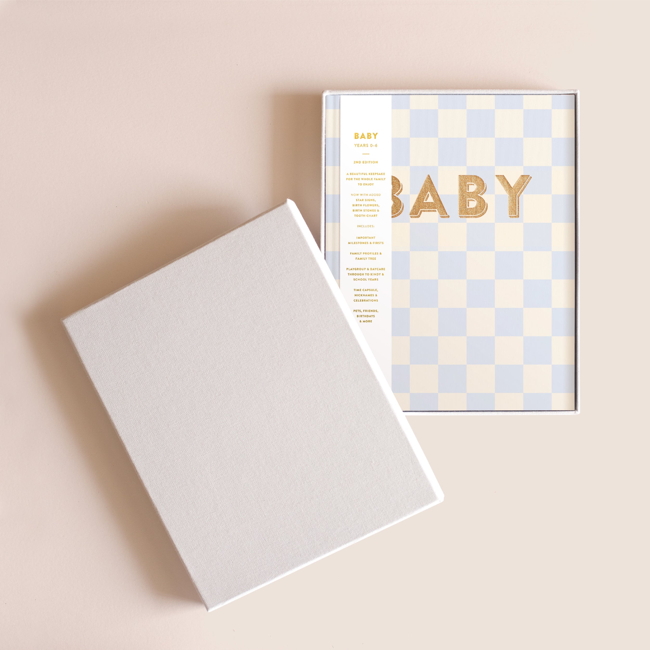 Fox & Fallow Baby Book - Blue Check (Boxed)