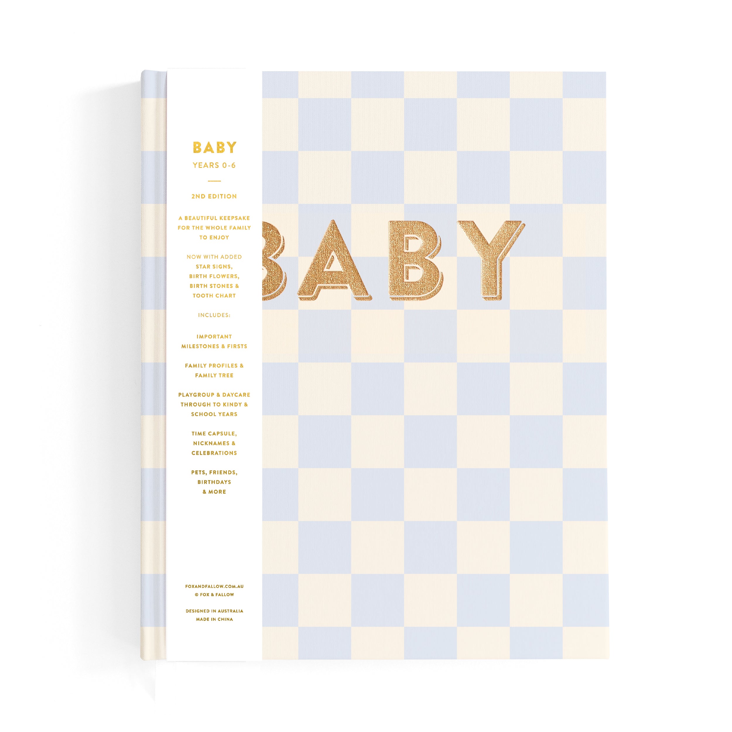 Fox & Fallow Baby Book - Blue Check