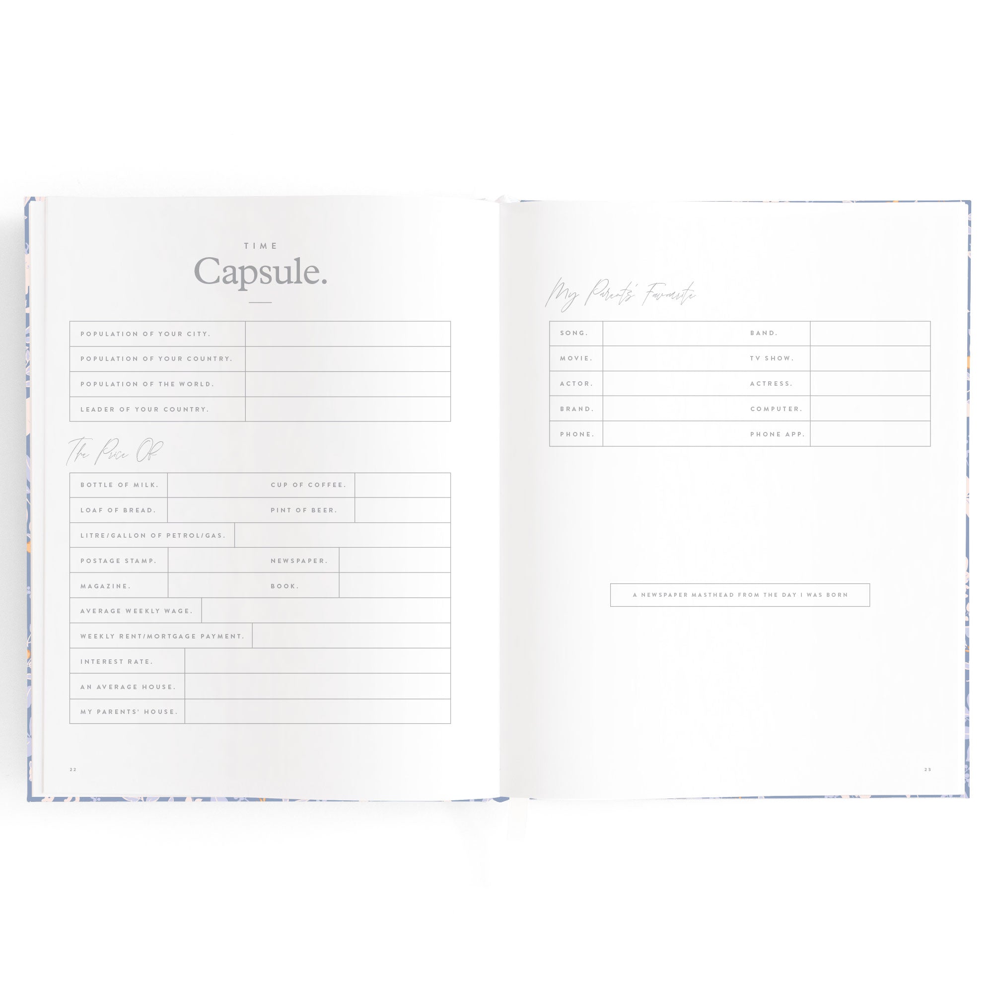 Fox & Fallow Baby Book - Forest Friends Cornflower