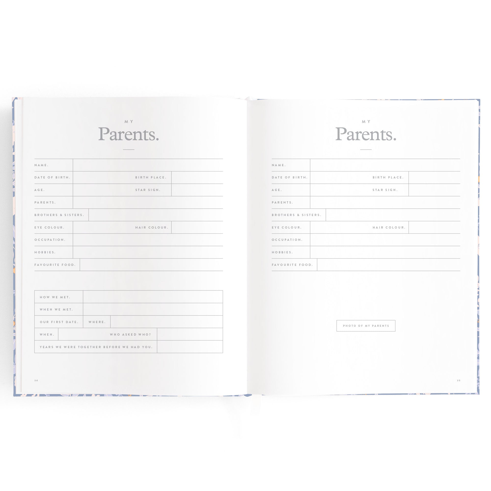 Fox & Fallow Baby Book - Forest Friends Cornflower