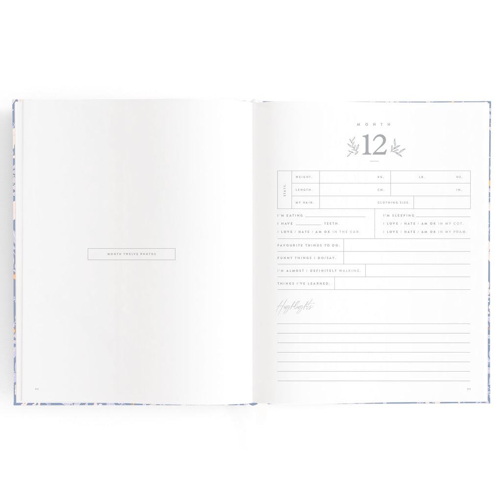 Fox & Fallow Baby Book - Forest Friends Cornflower