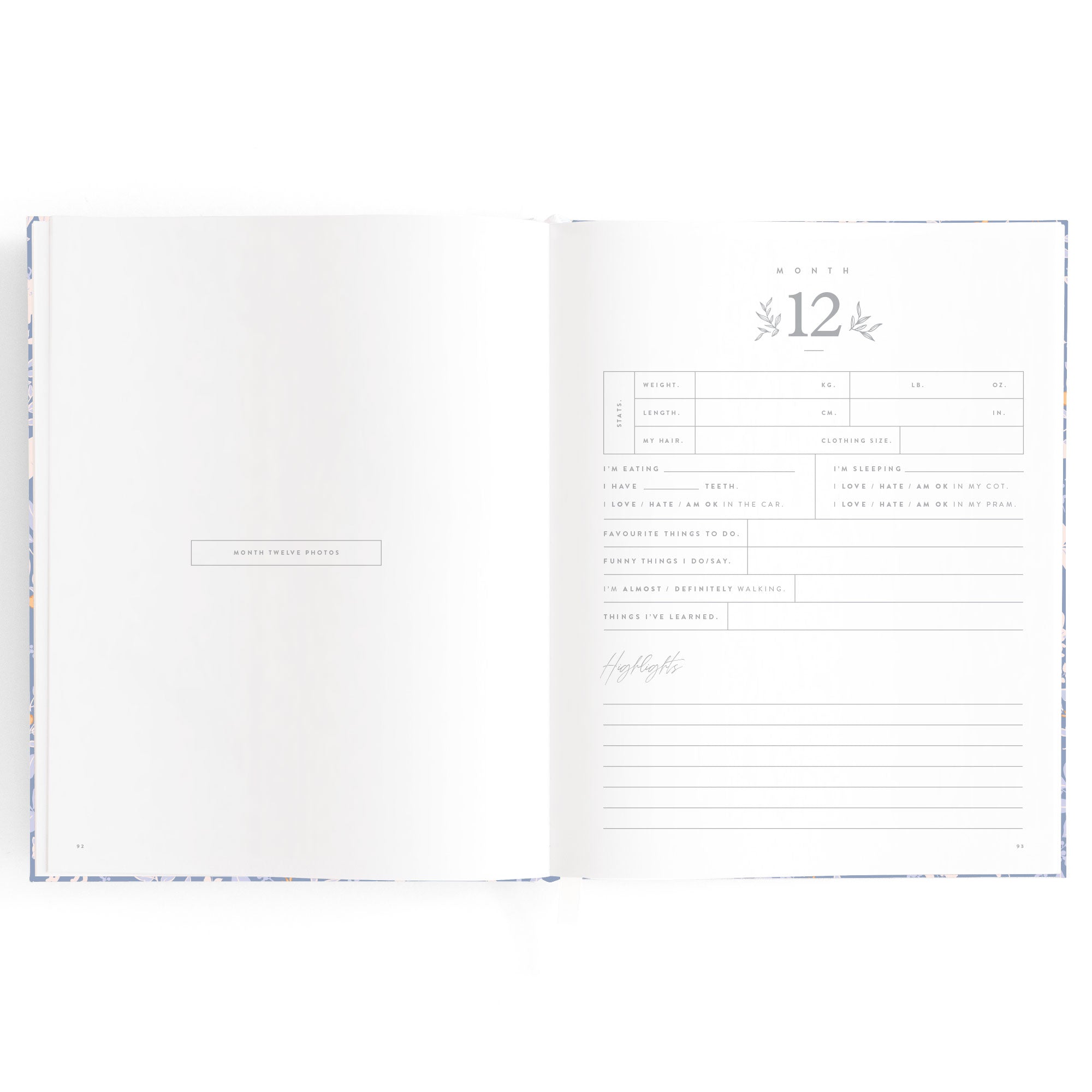 Fox & Fallow Baby Book - Forest Friends Cornflower