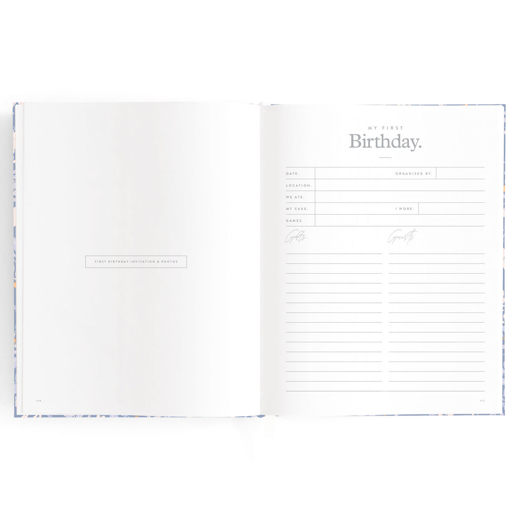 Fox & Fallow Baby Book - Forest Friends Cornflower