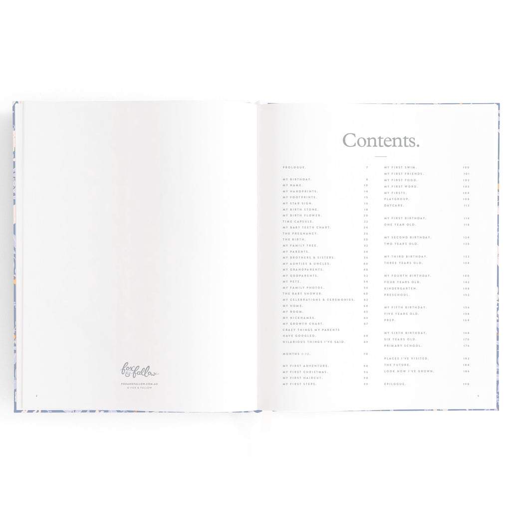 Fox & Fallow Baby Book - Forest Friends Cornflower