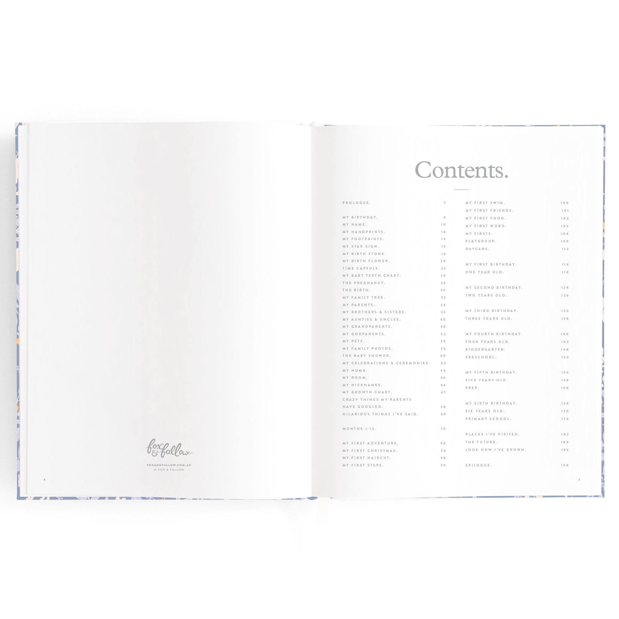 Fox & Fallow Baby Book - Forest Friends Cornflower