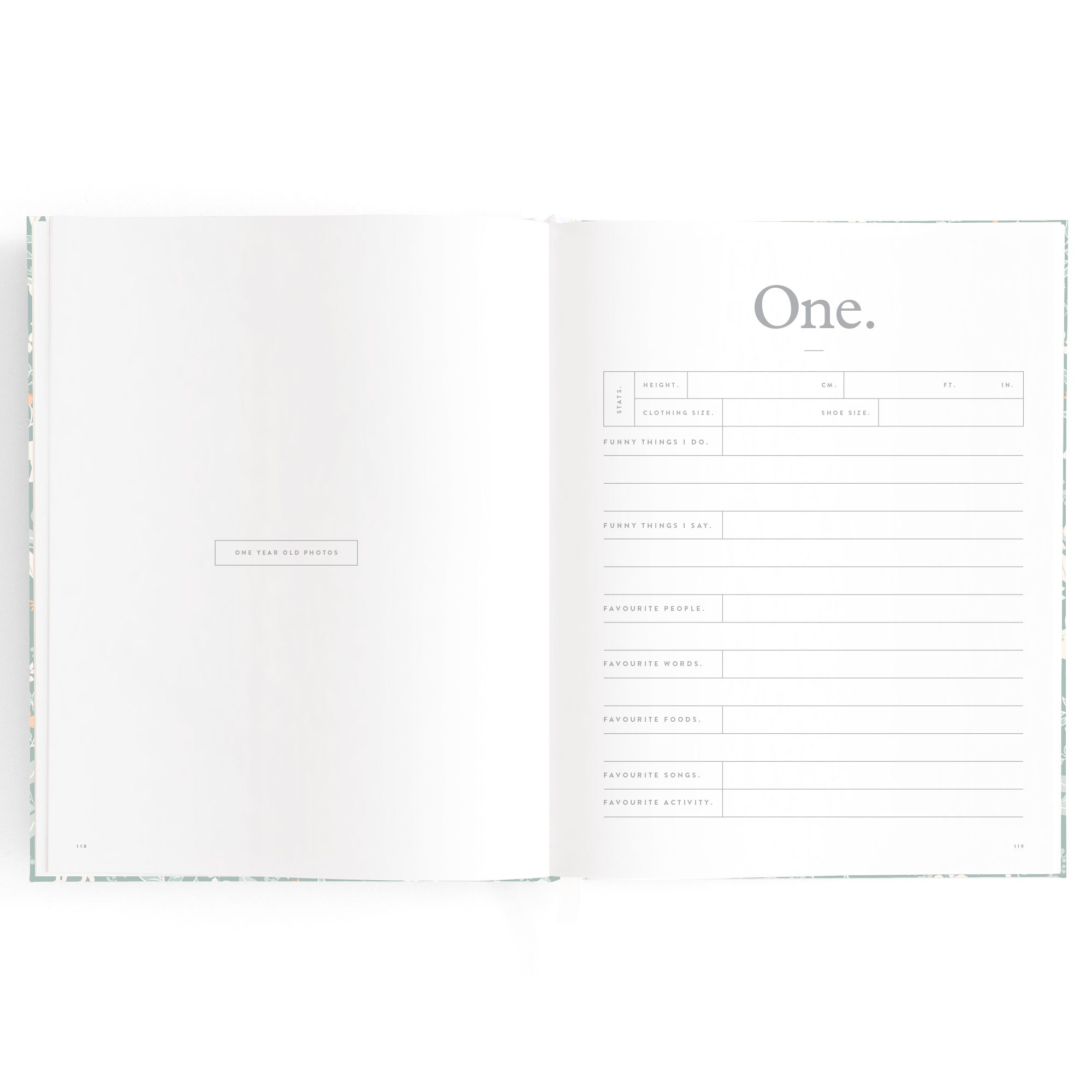 Fox & Fallow Baby Book - Forest Friends Sage