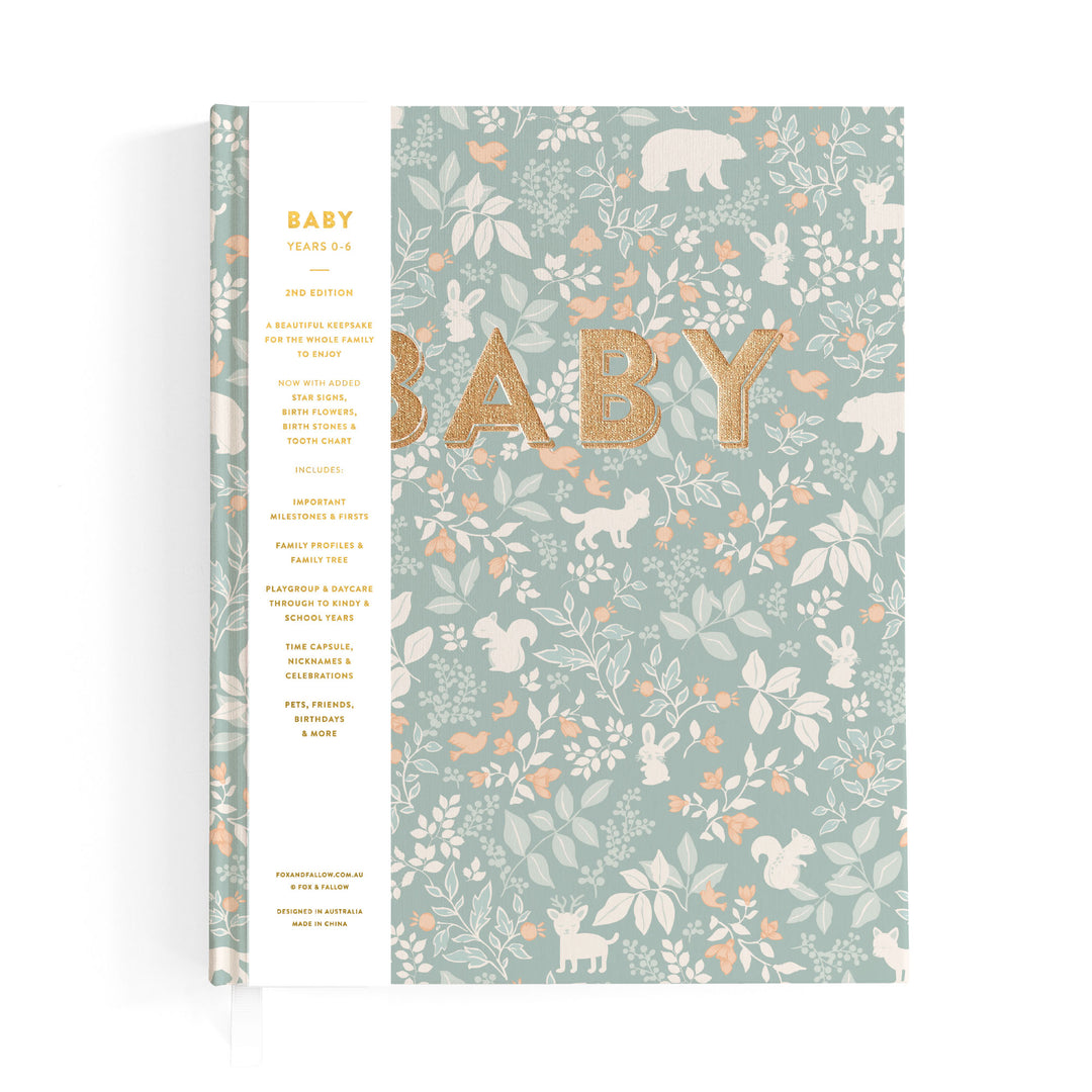 Fox & Fallow Baby Book - Forest Friends Sage