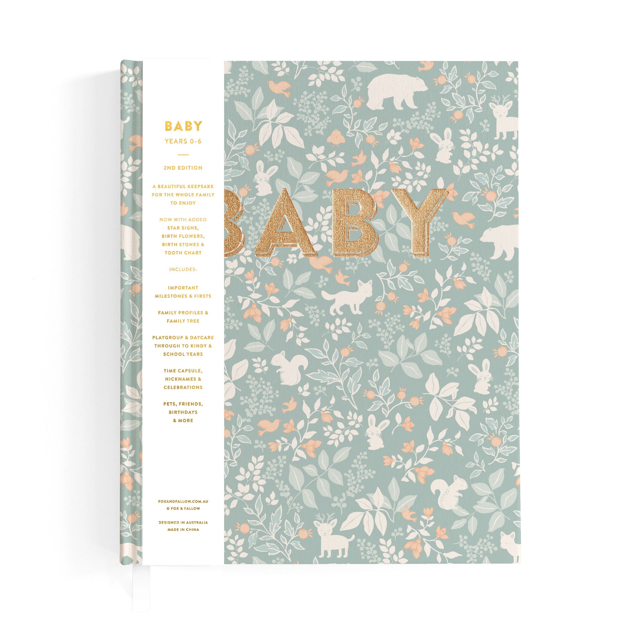 Fox & Fallow Baby Book - Forest Friends Sage