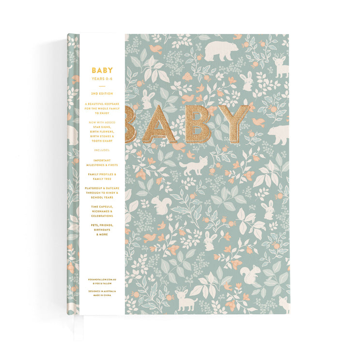 Fox & Fallow Baby Book - Forest Friends Sage