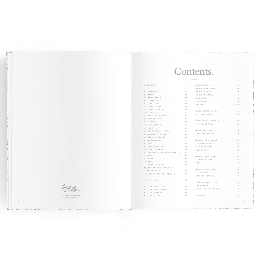 Fox & Fallow Baby Book - Cypress