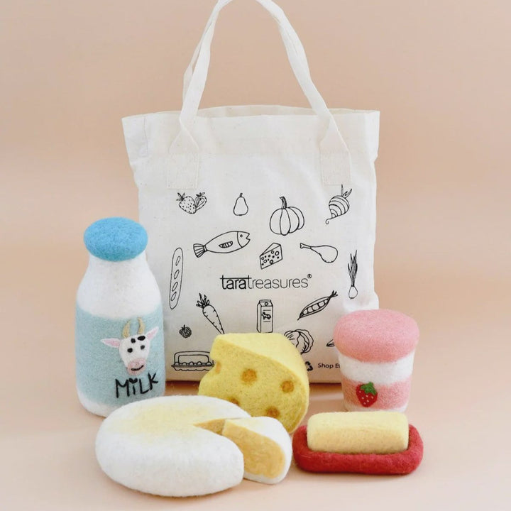 Tara Treasures Felt Food Groups Play Food - Dairy